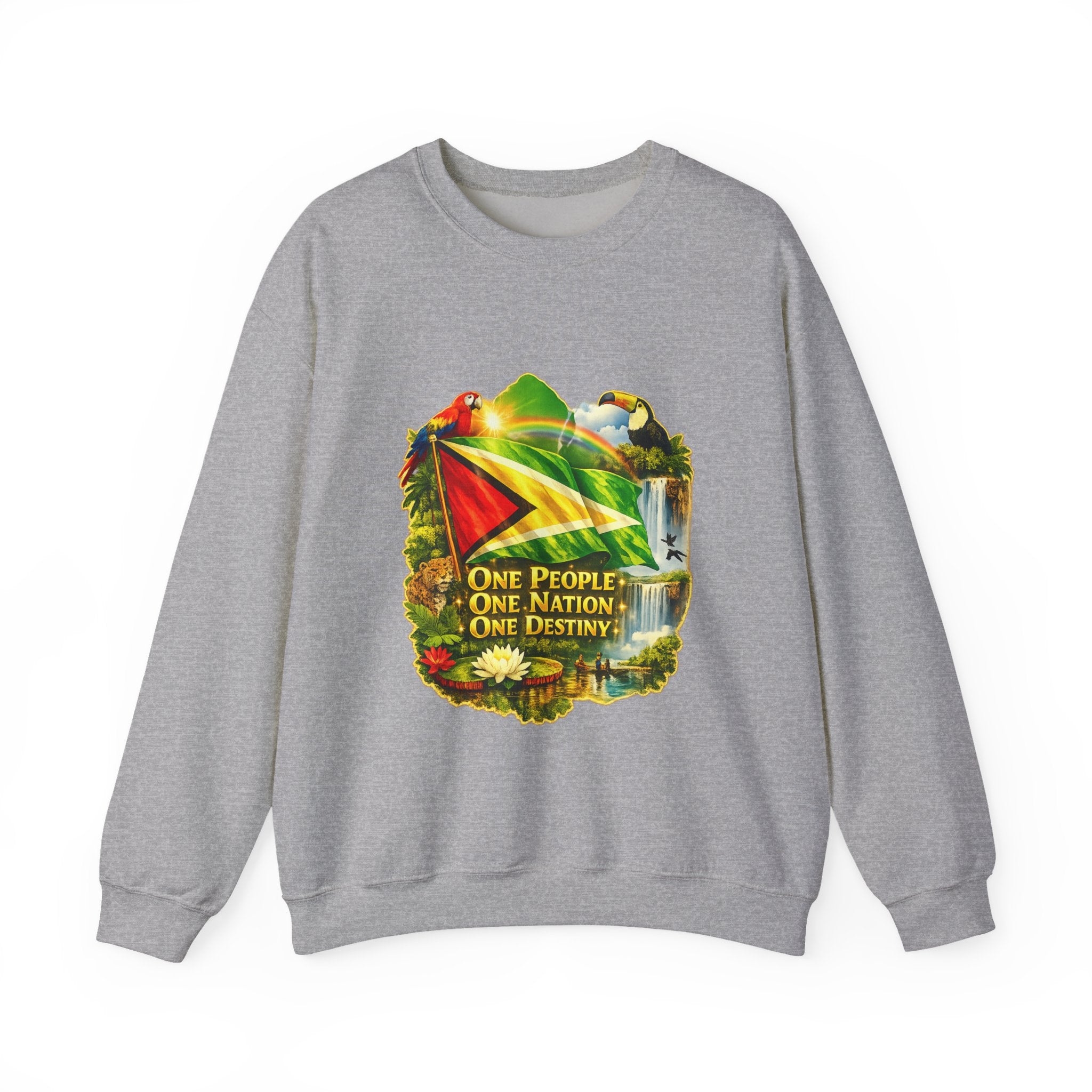 Guyana Flag & Wildlife Sweatshirt — "One People, One Nation, One Destiny" Crewneck