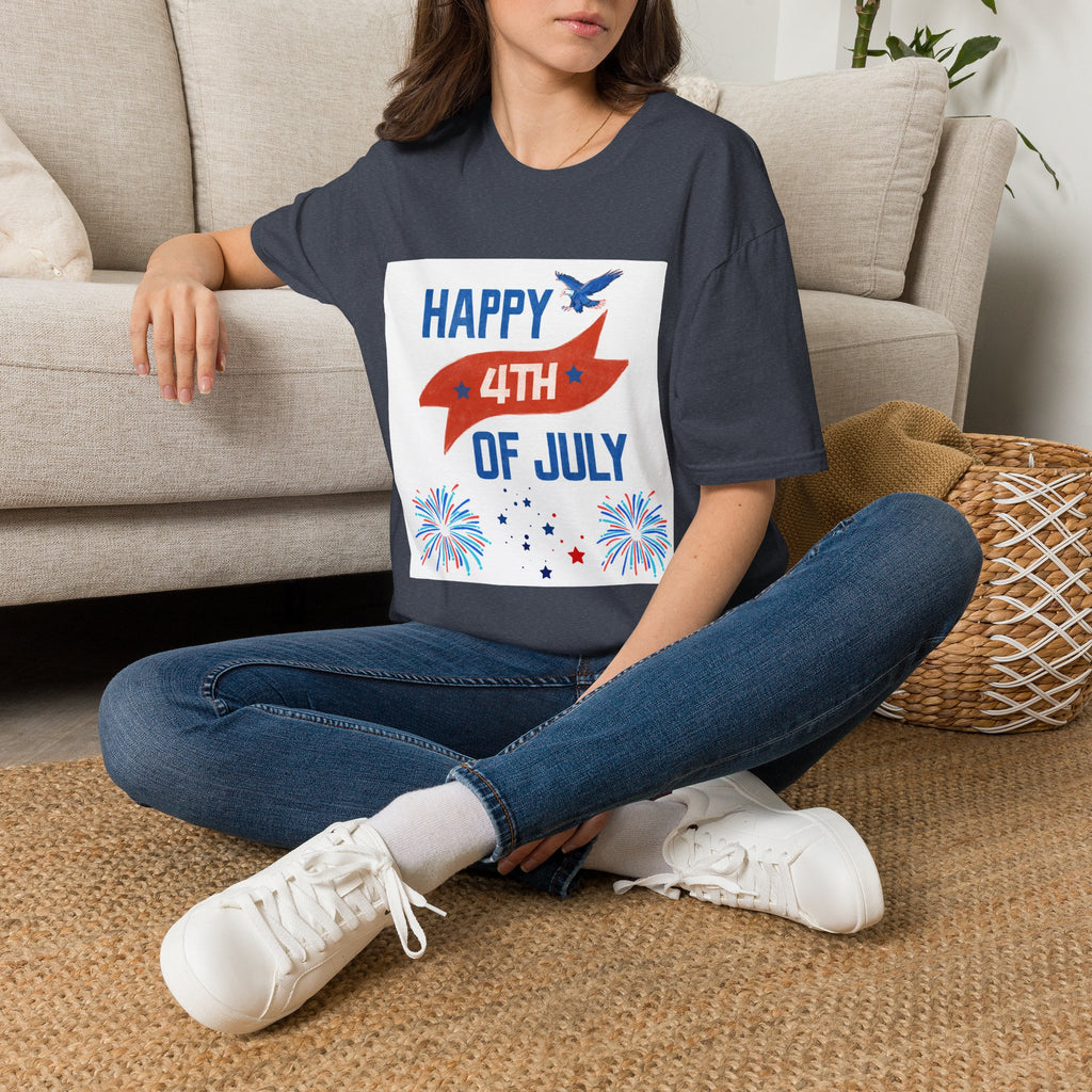 Happy 4th of July Eagle T-Shirt | Patriotic Fireworks Tee