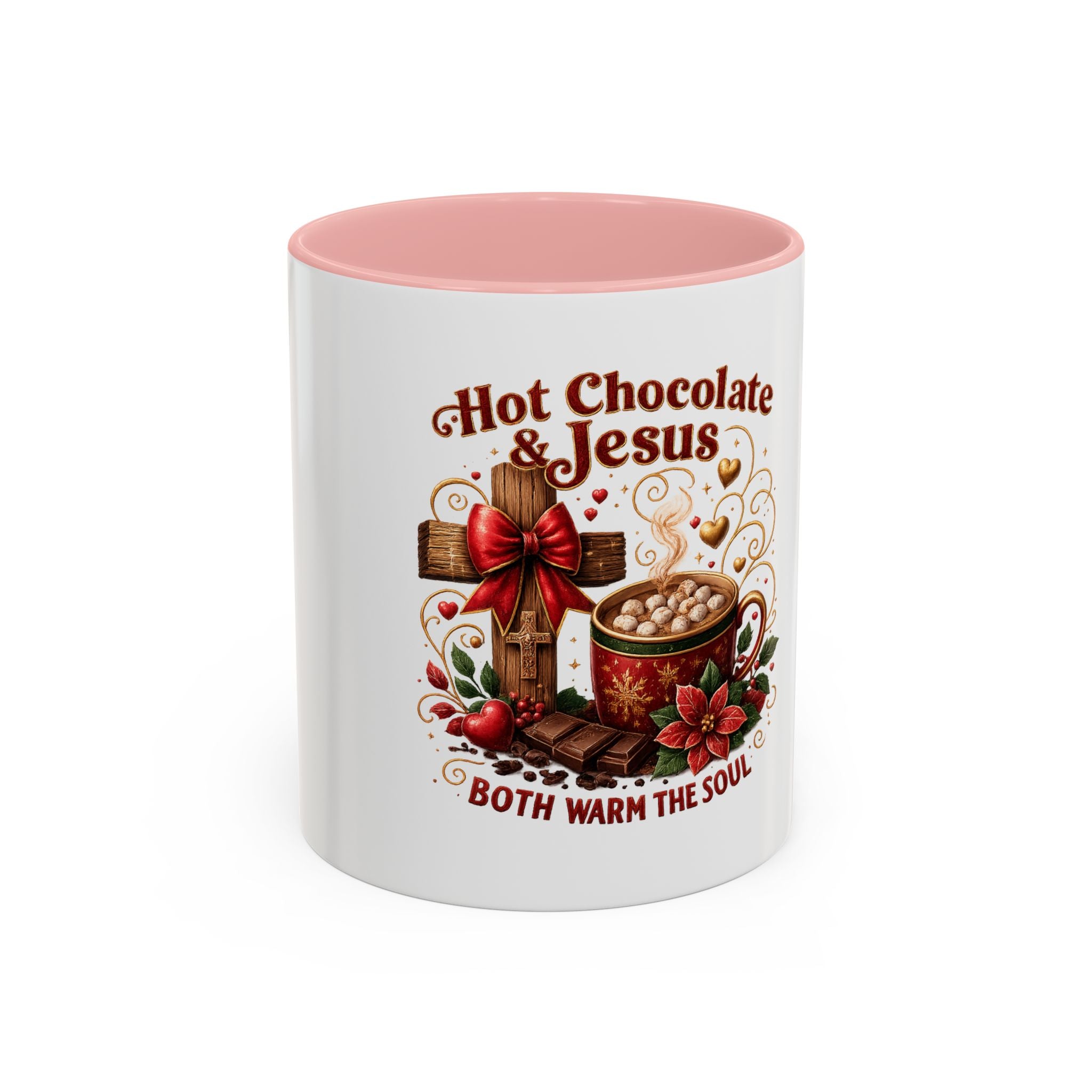 Hot Chocolate & Jesus Mug — "Both Warm the Soul" Accent Coffee Mug