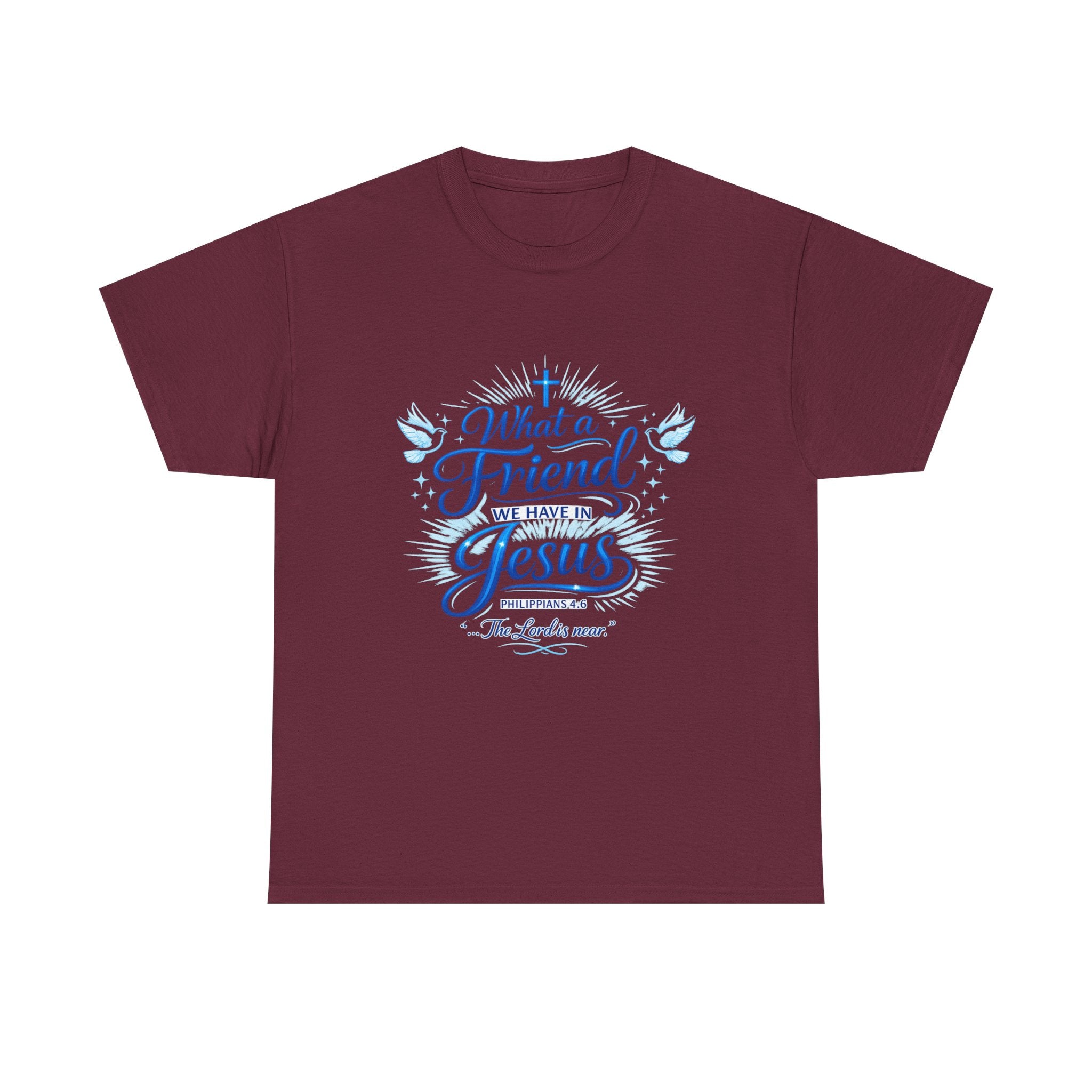 Christian Tee — “What a Friend We Have in Jesus” Inspirational Faith T-Shirt