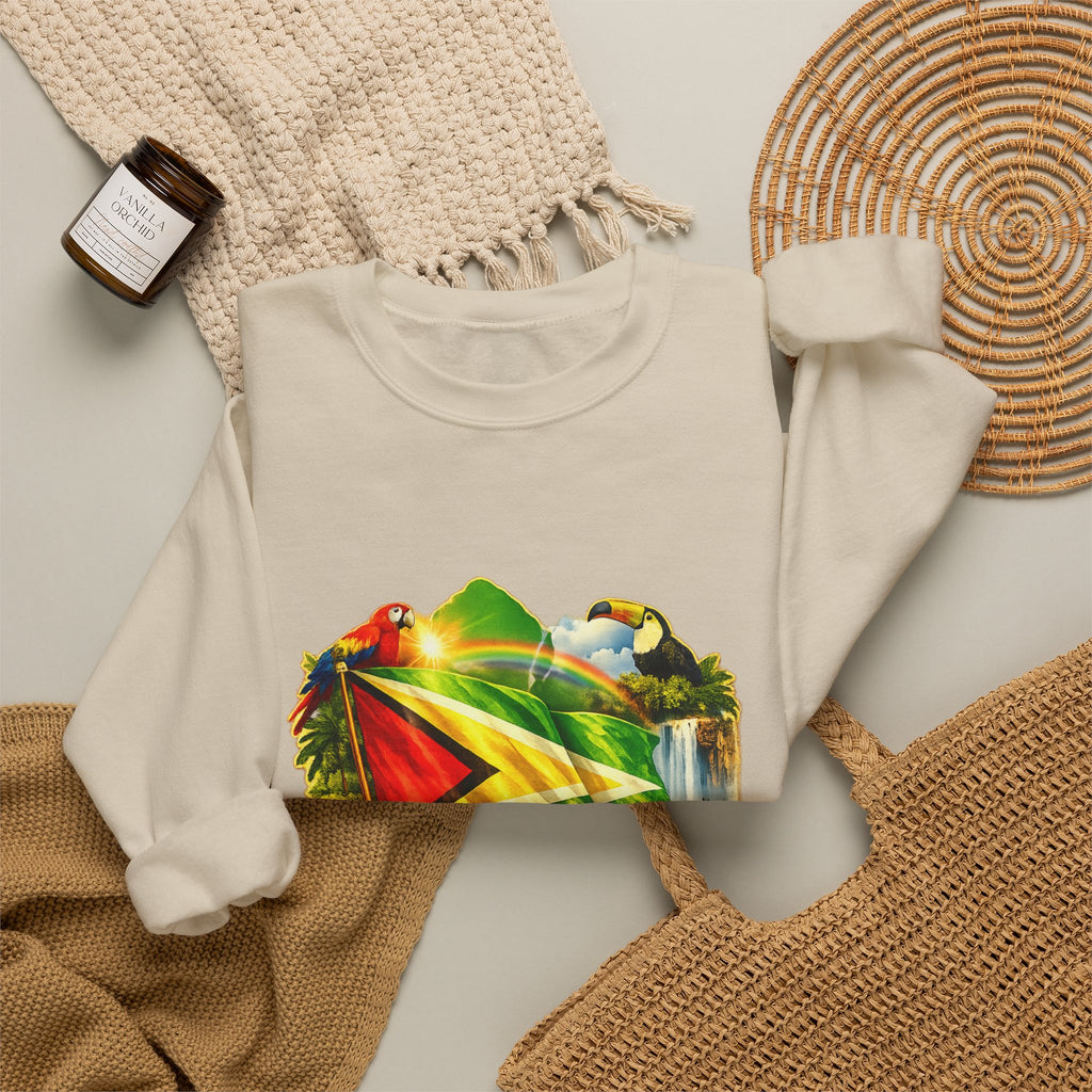 Guyana Flag & Wildlife Sweatshirt — "One People, One Nation, One Destiny" Crewneck