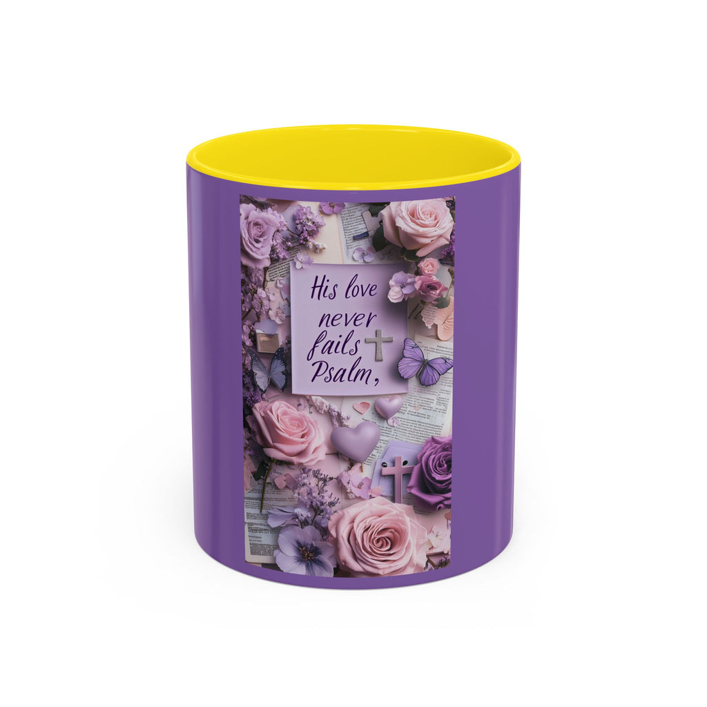 Coffee Mug — Floral Psalm Accent Mug (11/15 oz)