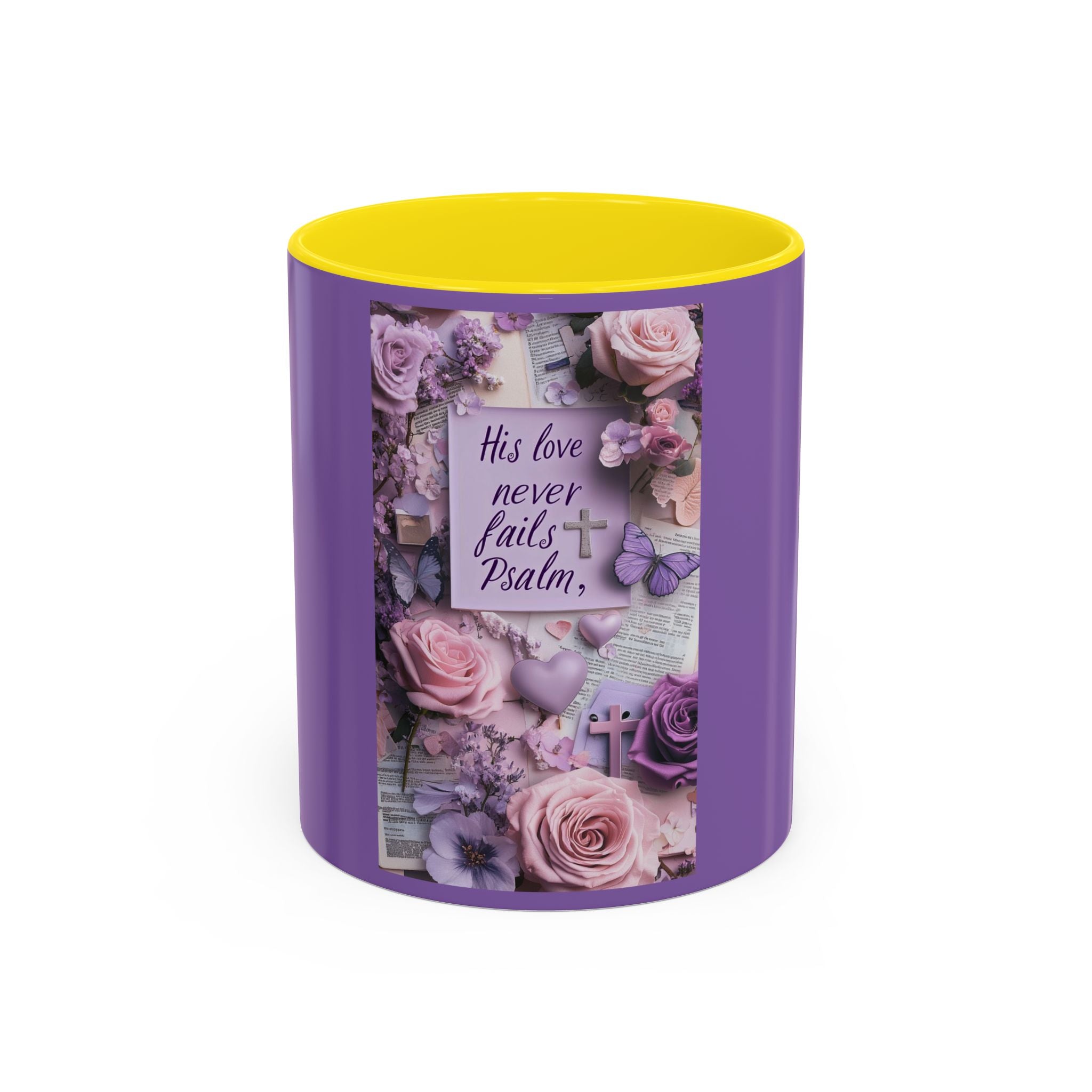 Coffee Mug — Floral Psalm Accent Mug (11/15 oz)