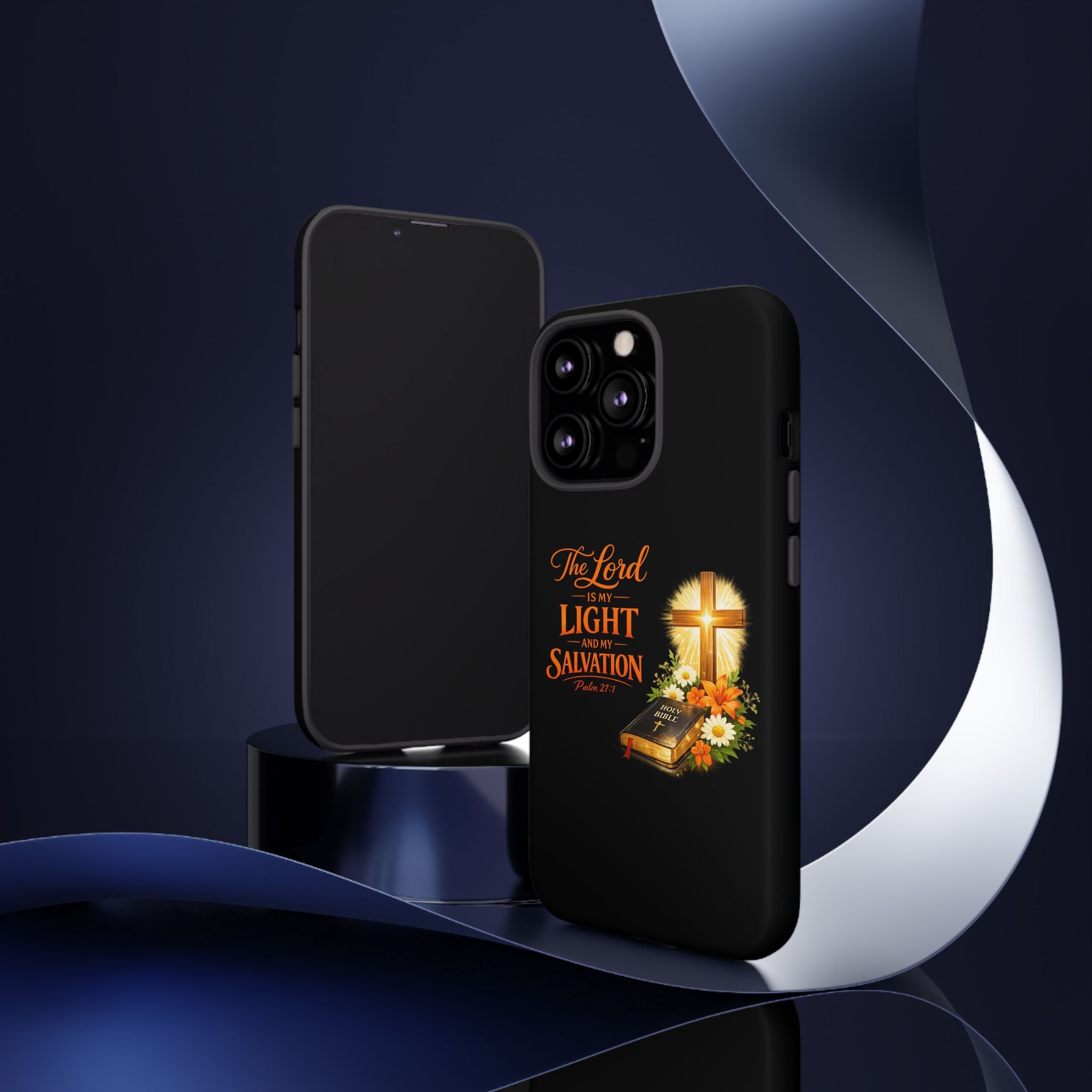 Christian Phone Case — "The Lord Is My Light and My Salvation" Bible Verse Design