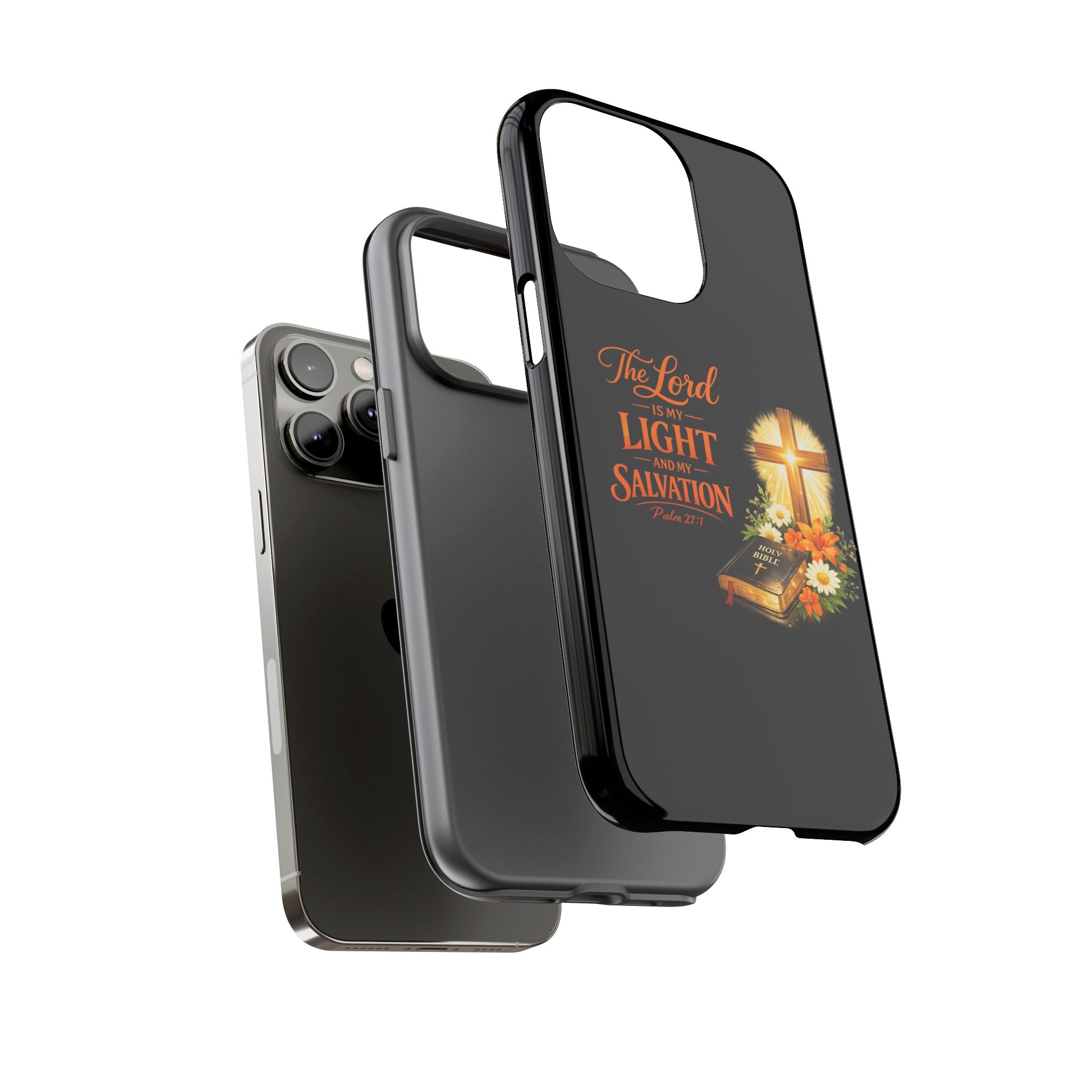 Christian Phone Case — "The Lord Is My Light and My Salvation" Bible Verse Design