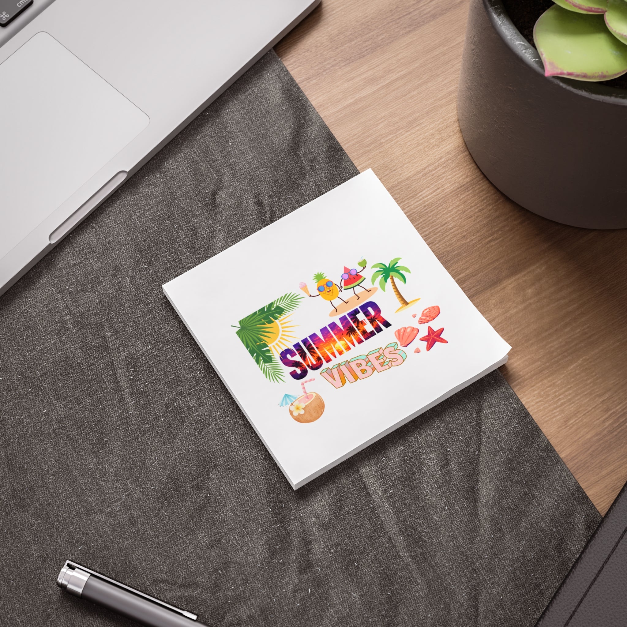 Summer Vibes Post-it Note Pad — Tropical Sticky Notes for Beach Lovers