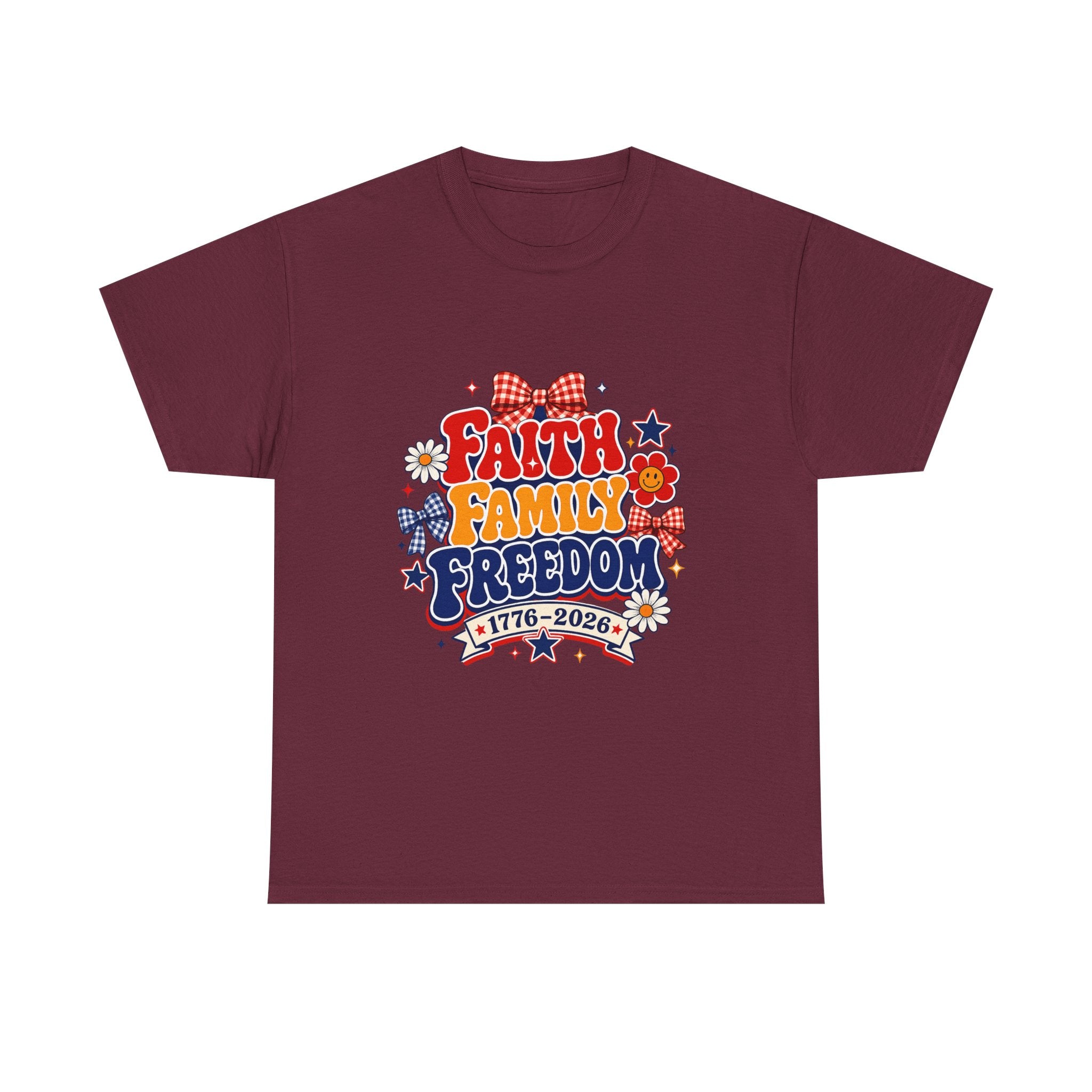 Fourth of July t-shirts - Faith Family Freedom 1776-2026 Patriotic T-Shirt — 4th of July Americana Tee
