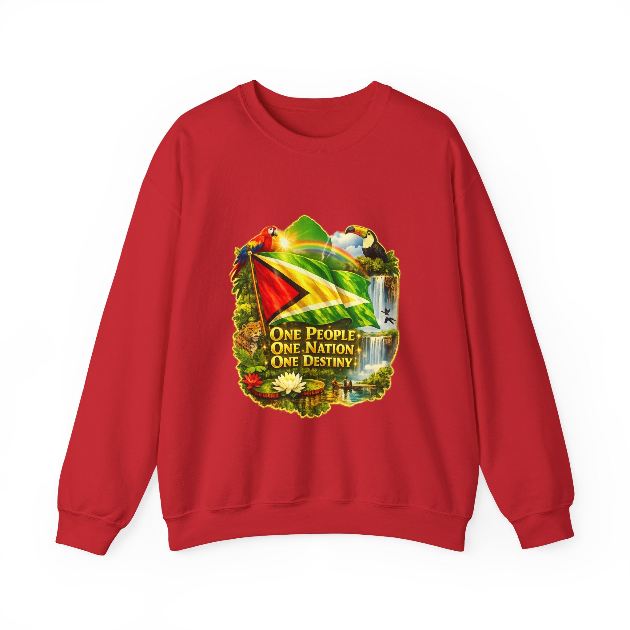 Guyana Flag & Wildlife Sweatshirt — "One People, One Nation, One Destiny" Crewneck