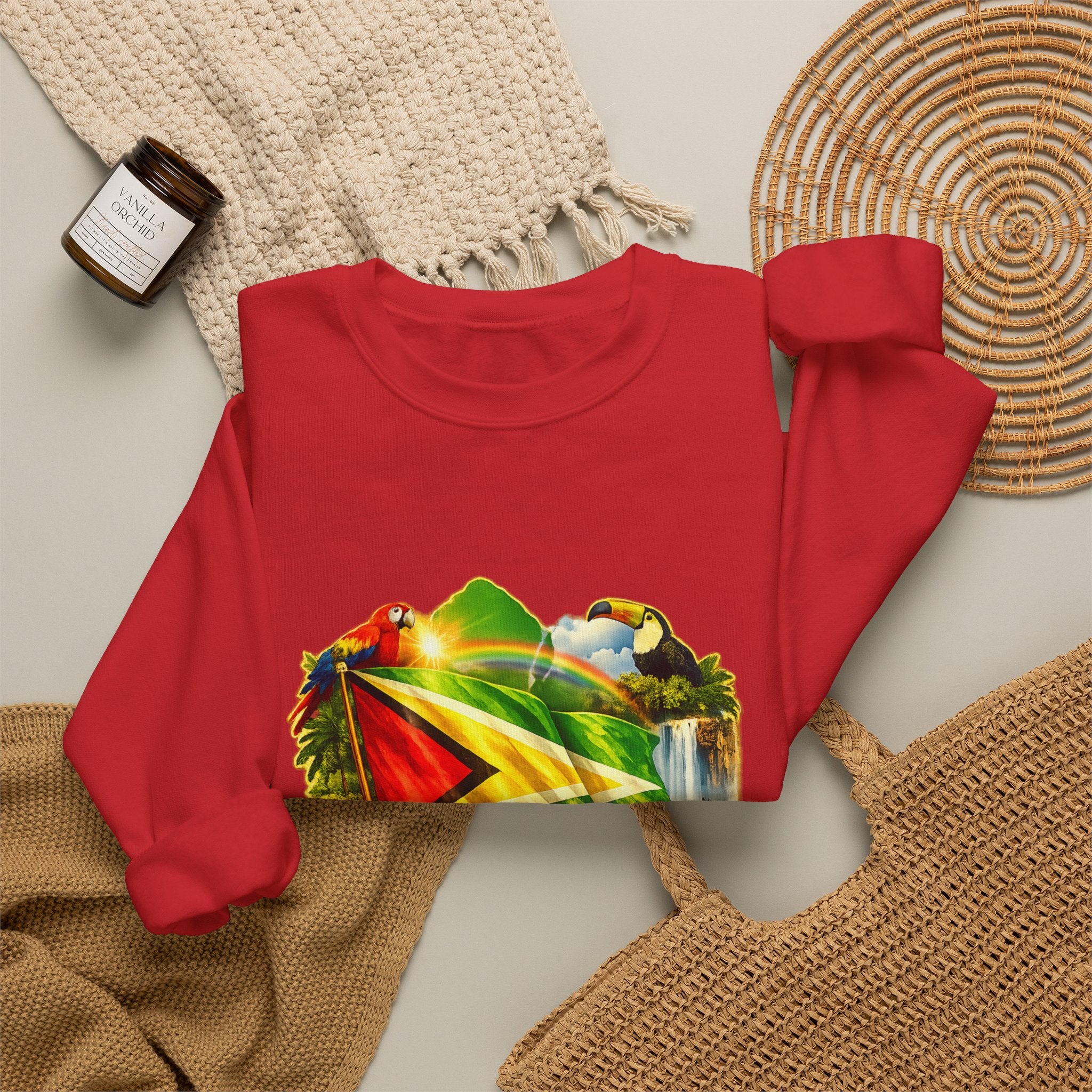 Guyana Flag & Wildlife Sweatshirt — "One People, One Nation, One Destiny" Crewneck