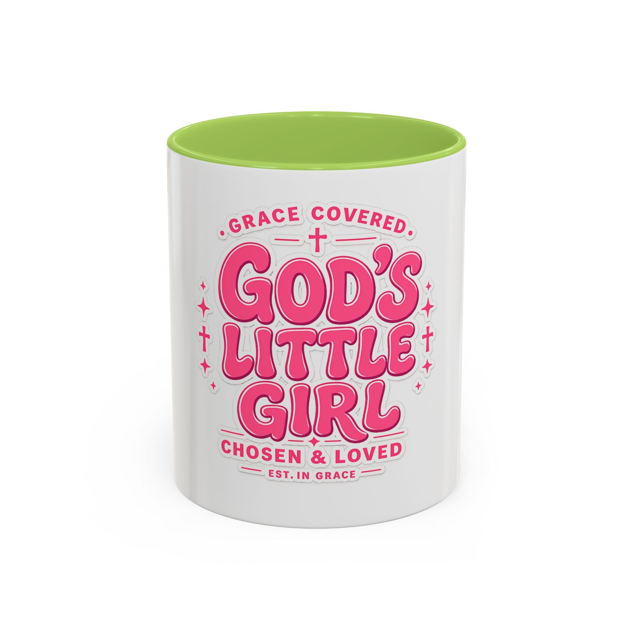Coffee Mugs Faith/ Inspiration mugs God's Little Girl Accent Coffee Mug – Faith-based Pink Christian Gift (11/15oz)