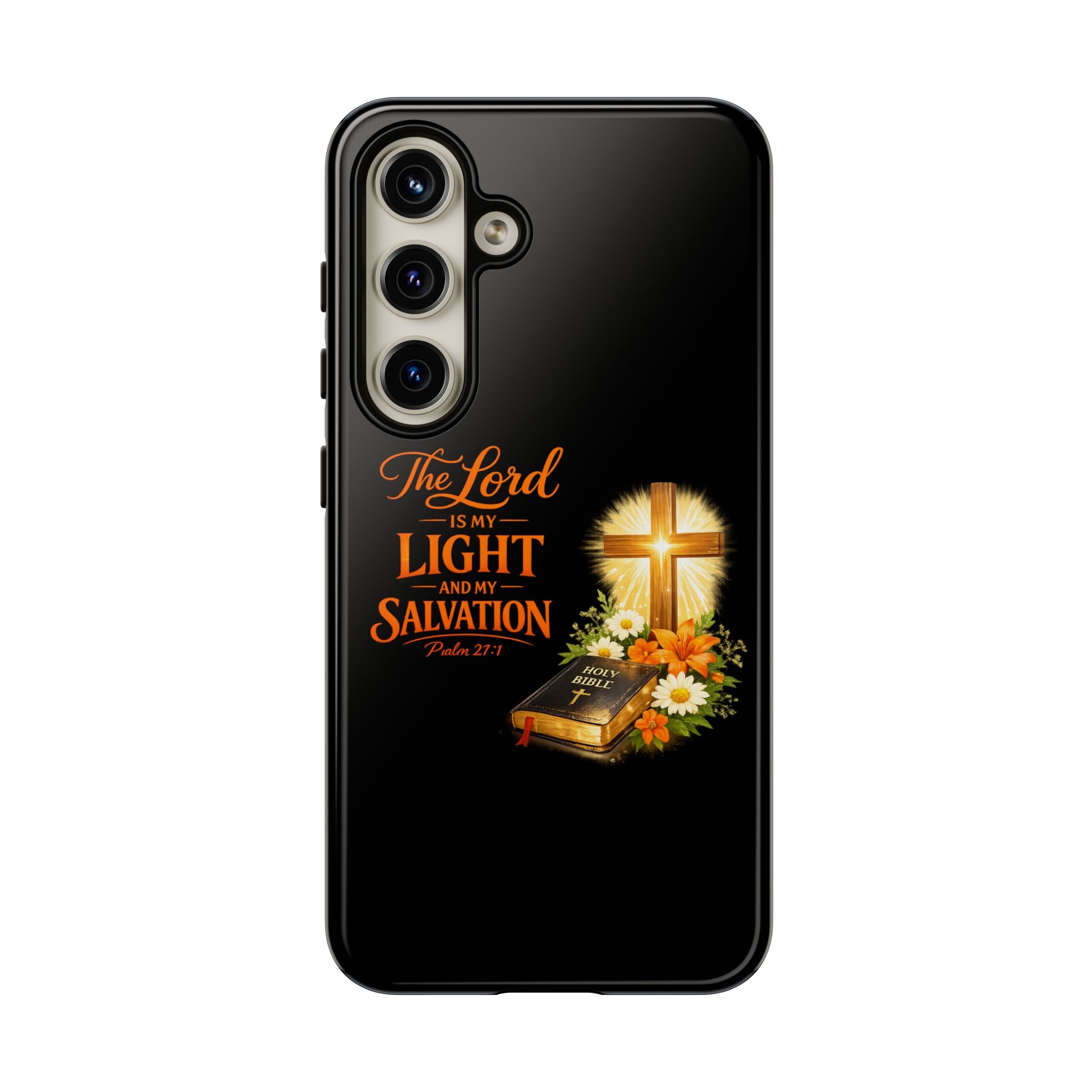 Christian Phone Case — "The Lord Is My Light and My Salvation" Bible Verse Design