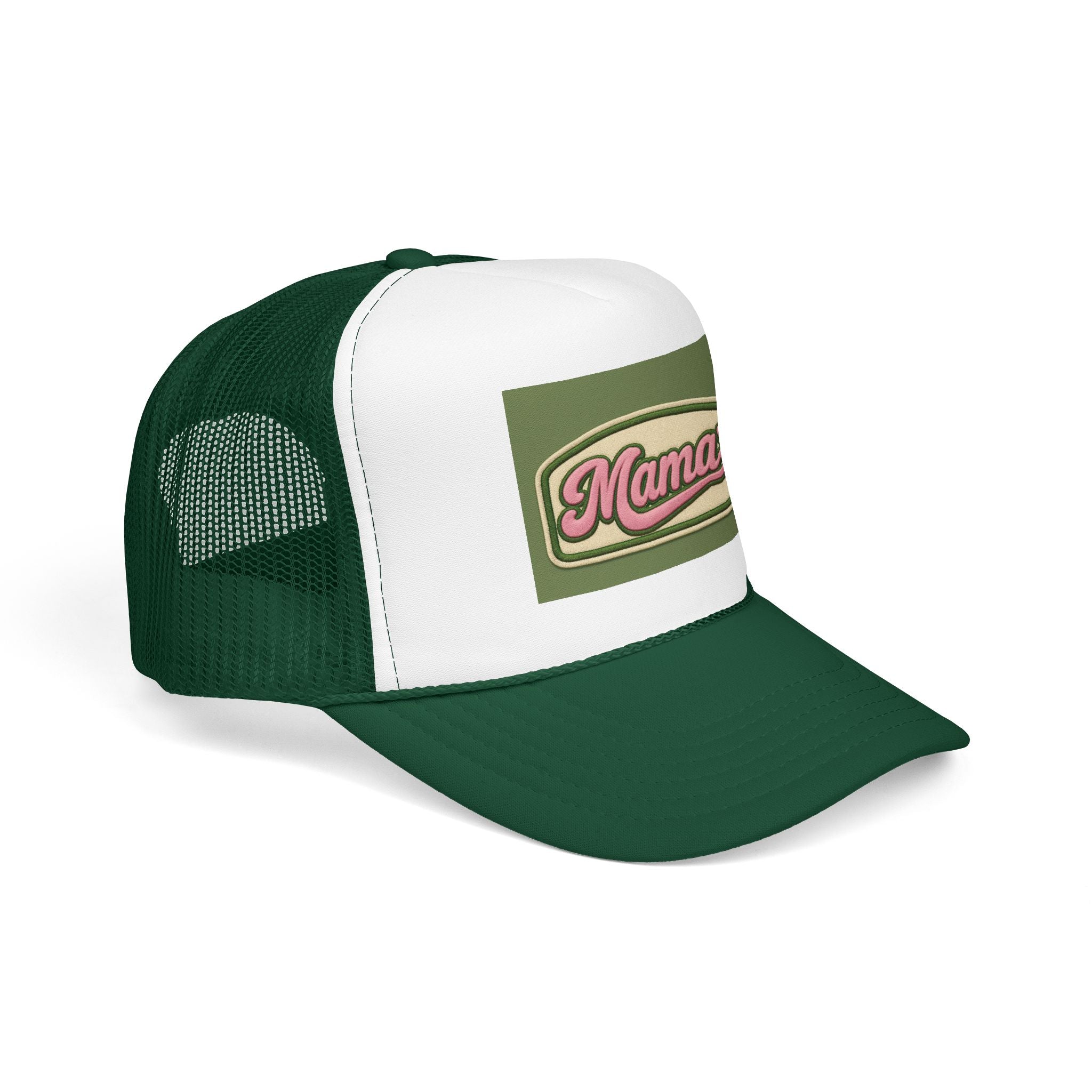 Mama  Hat — Vintage Script Foam Cap for Moms