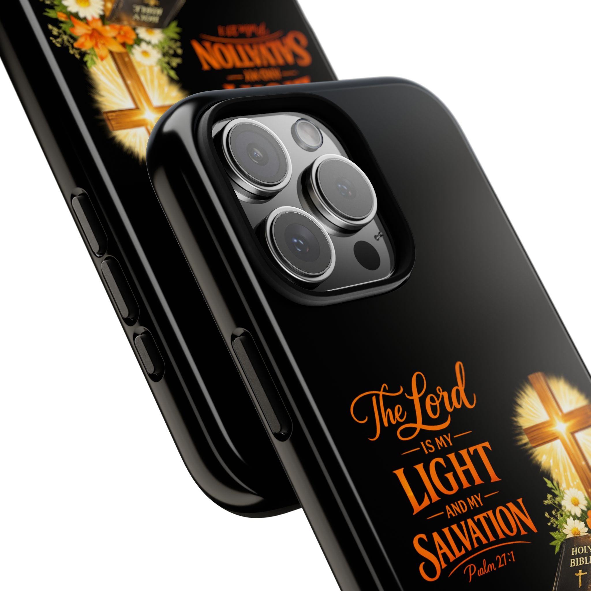 Christian Phone Case — "The Lord Is My Light and My Salvation" Bible Verse Design