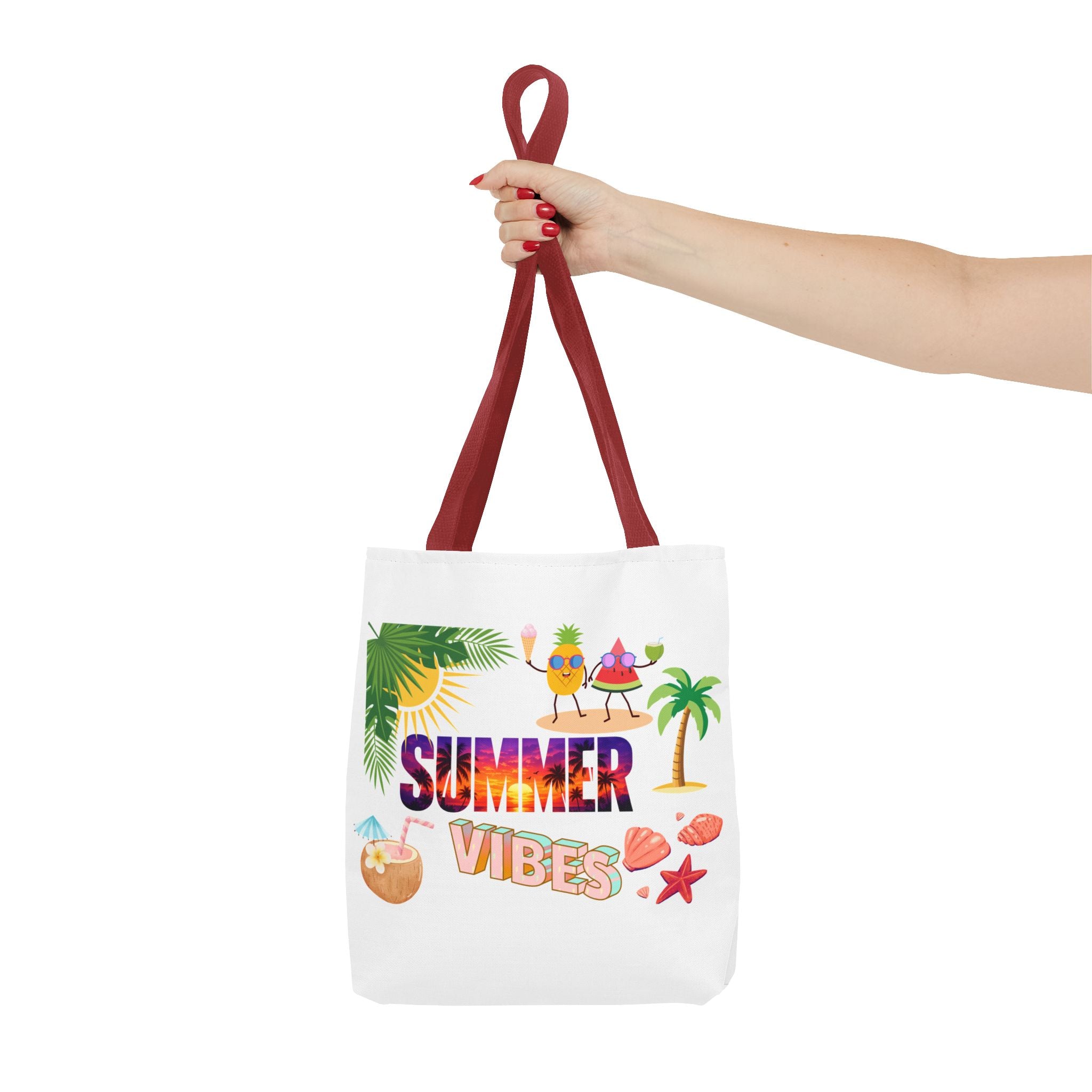 Summer Vibes Tote Bag — Pink Beach Holiday Grocery & Pool Tote
