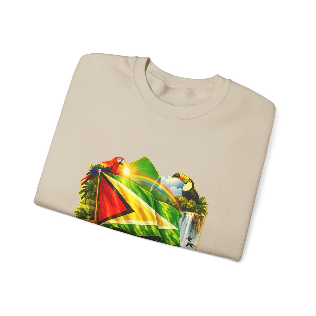 Guyana Flag & Wildlife Sweatshirt — "One People, One Nation, One Destiny" Crewneck