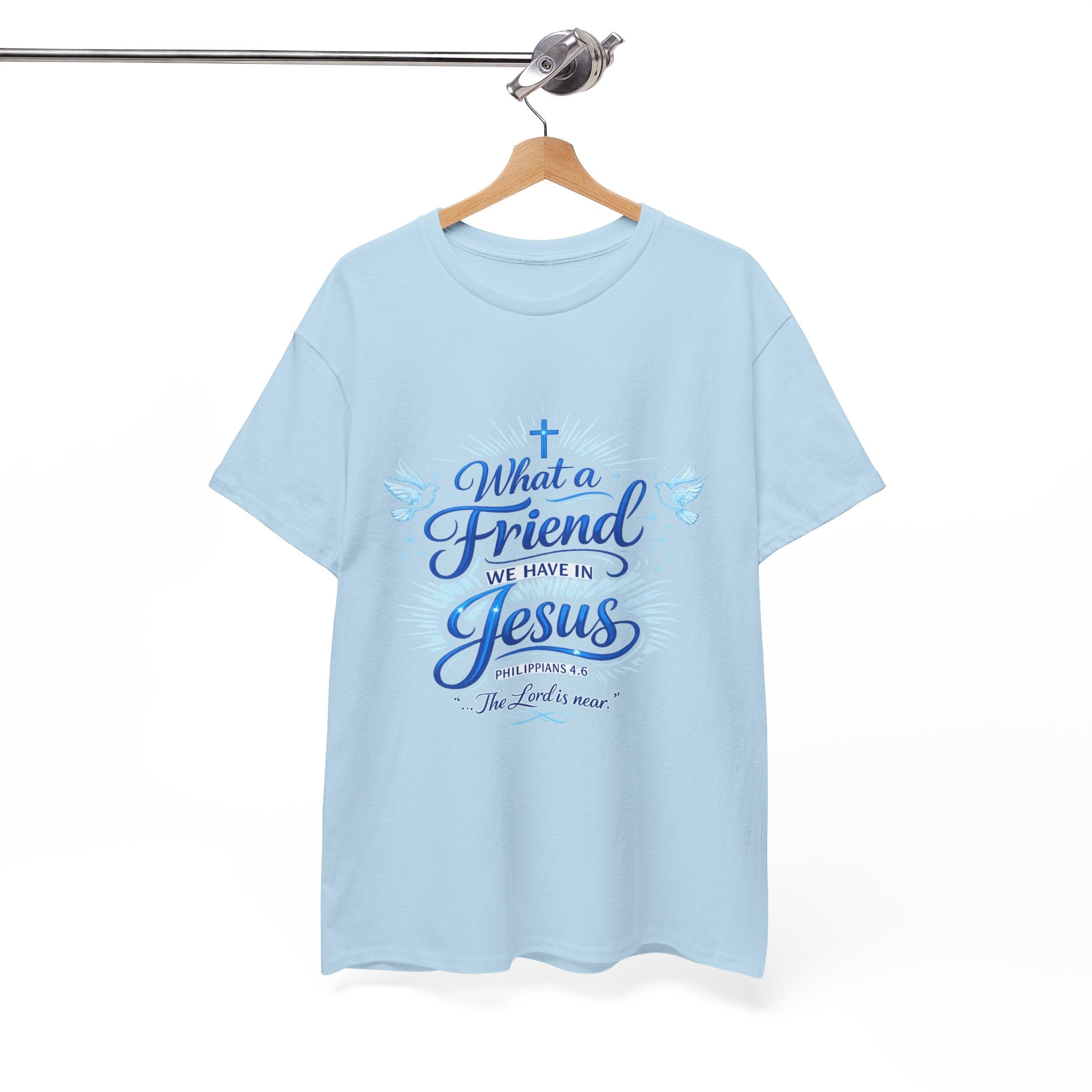 Christian Tee — “What a Friend We Have in Jesus” Inspirational Faith T-Shirt