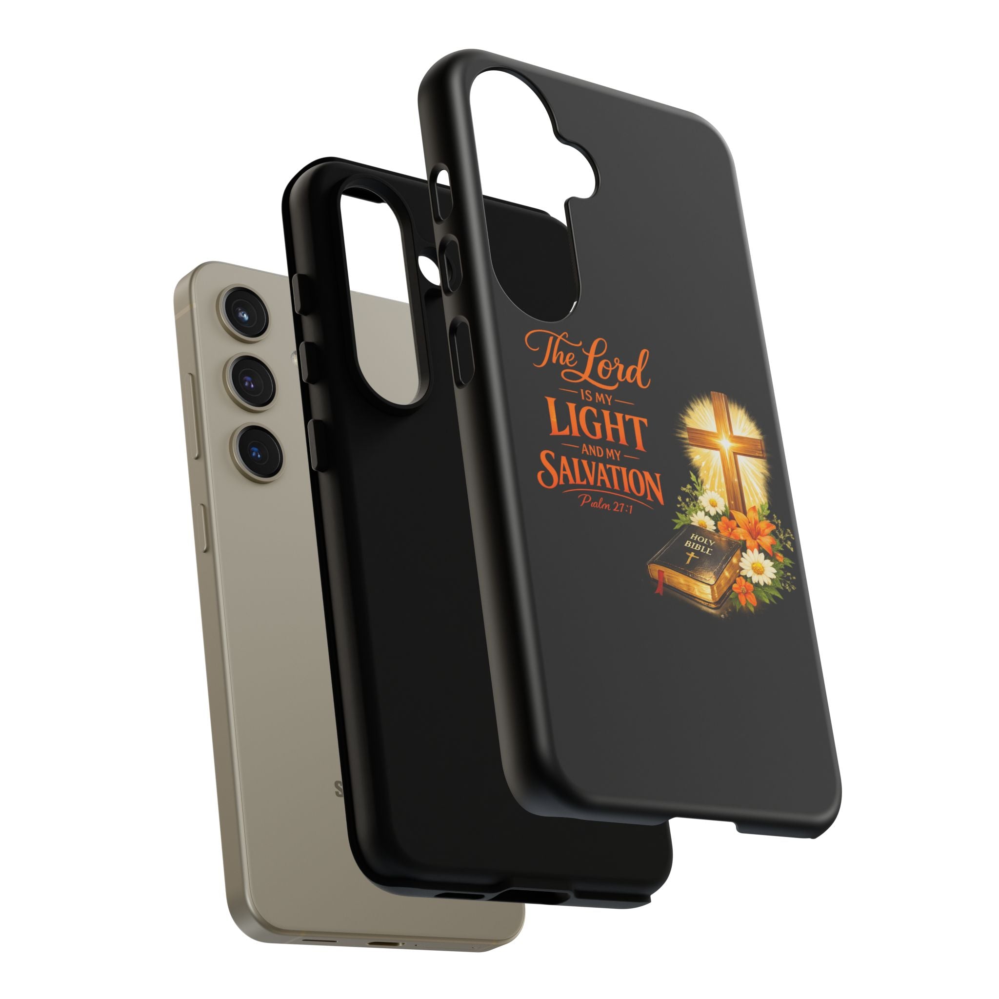 Christian Phone Case — "The Lord Is My Light and My Salvation" Bible Verse Design