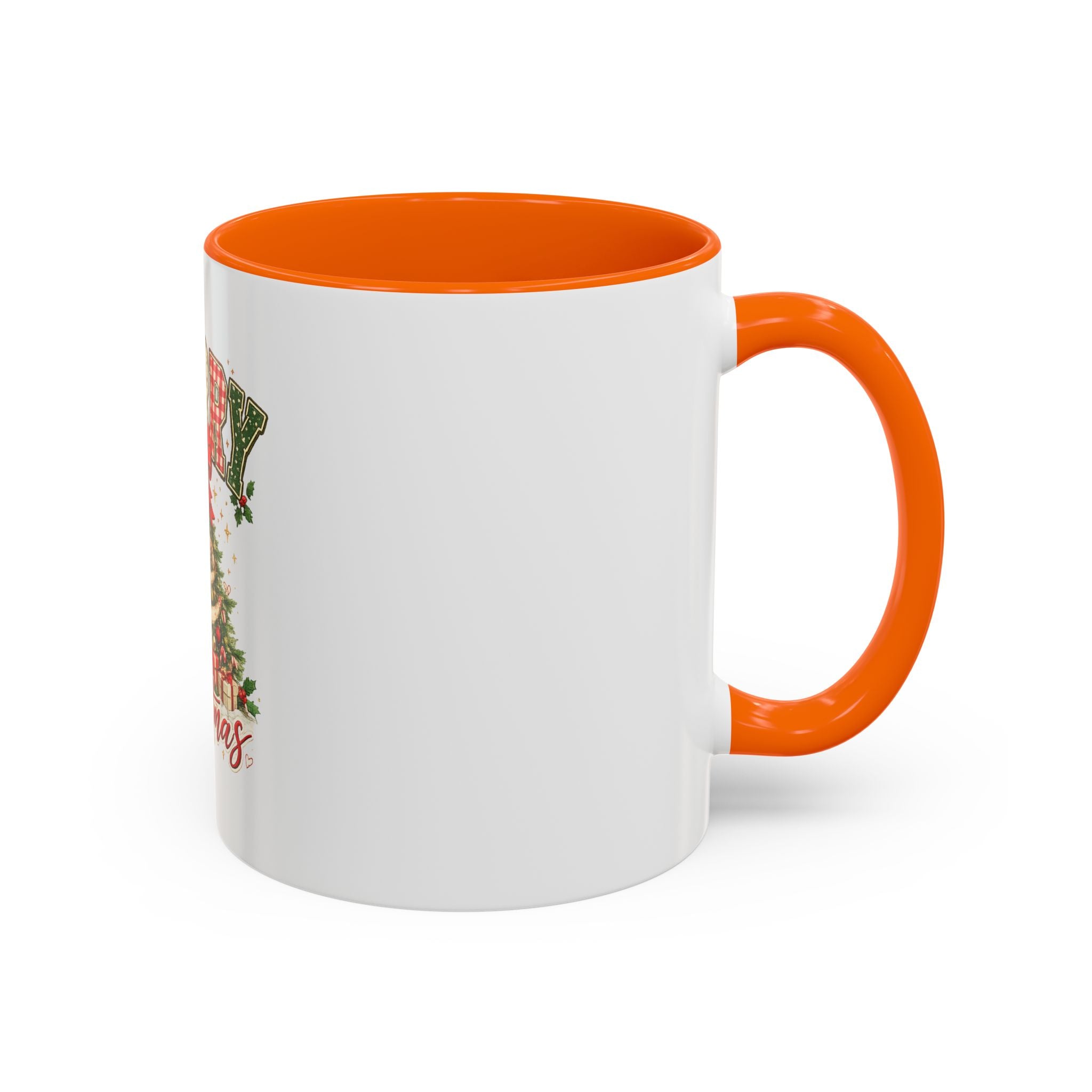 Merry Christmas Accent Coffee Mug – Festive Holiday Tree & Bow (11/15oz)