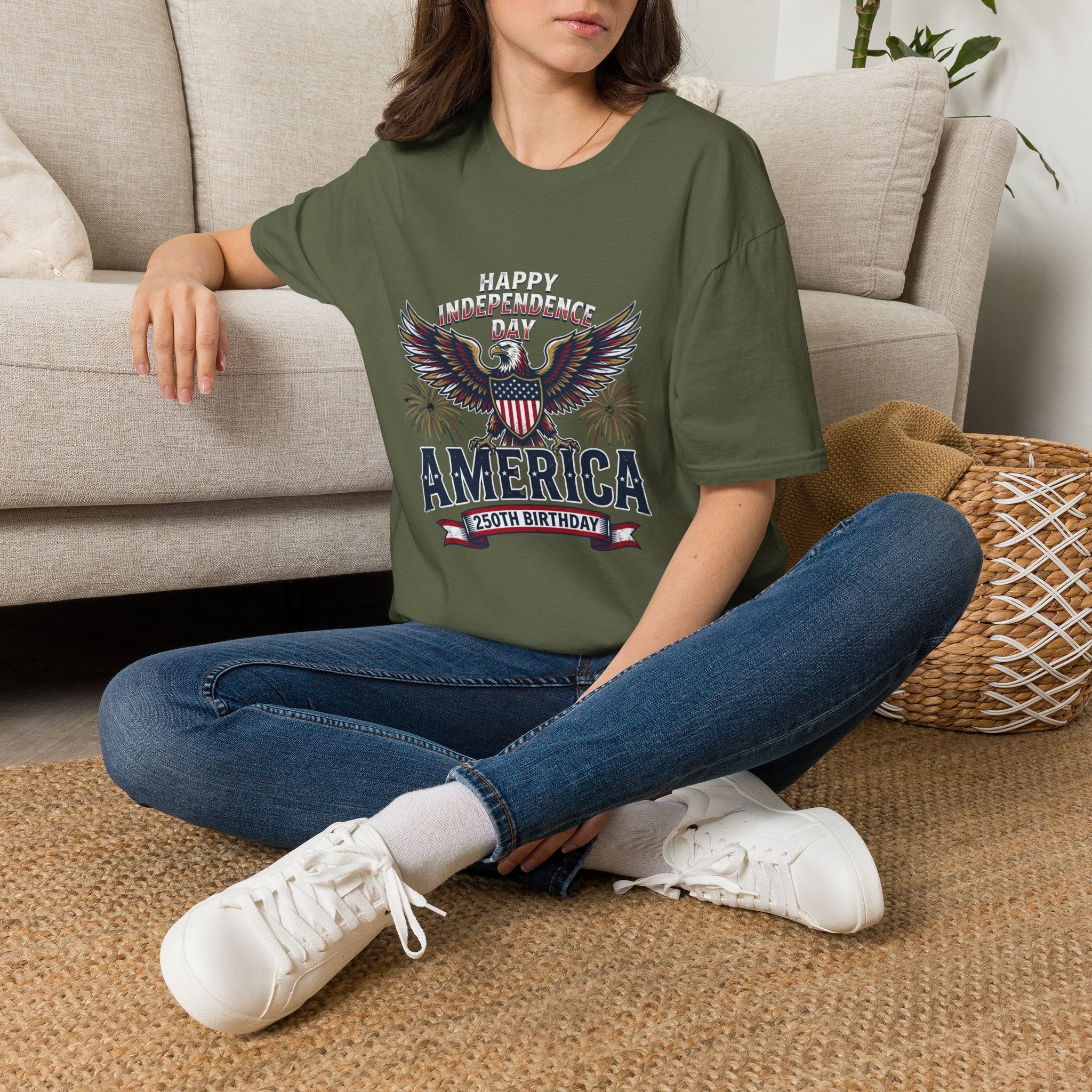 4th of July Independence Day Tee Eagle T-Shirt — "Happy Independence Day" USA Patriotic Tee