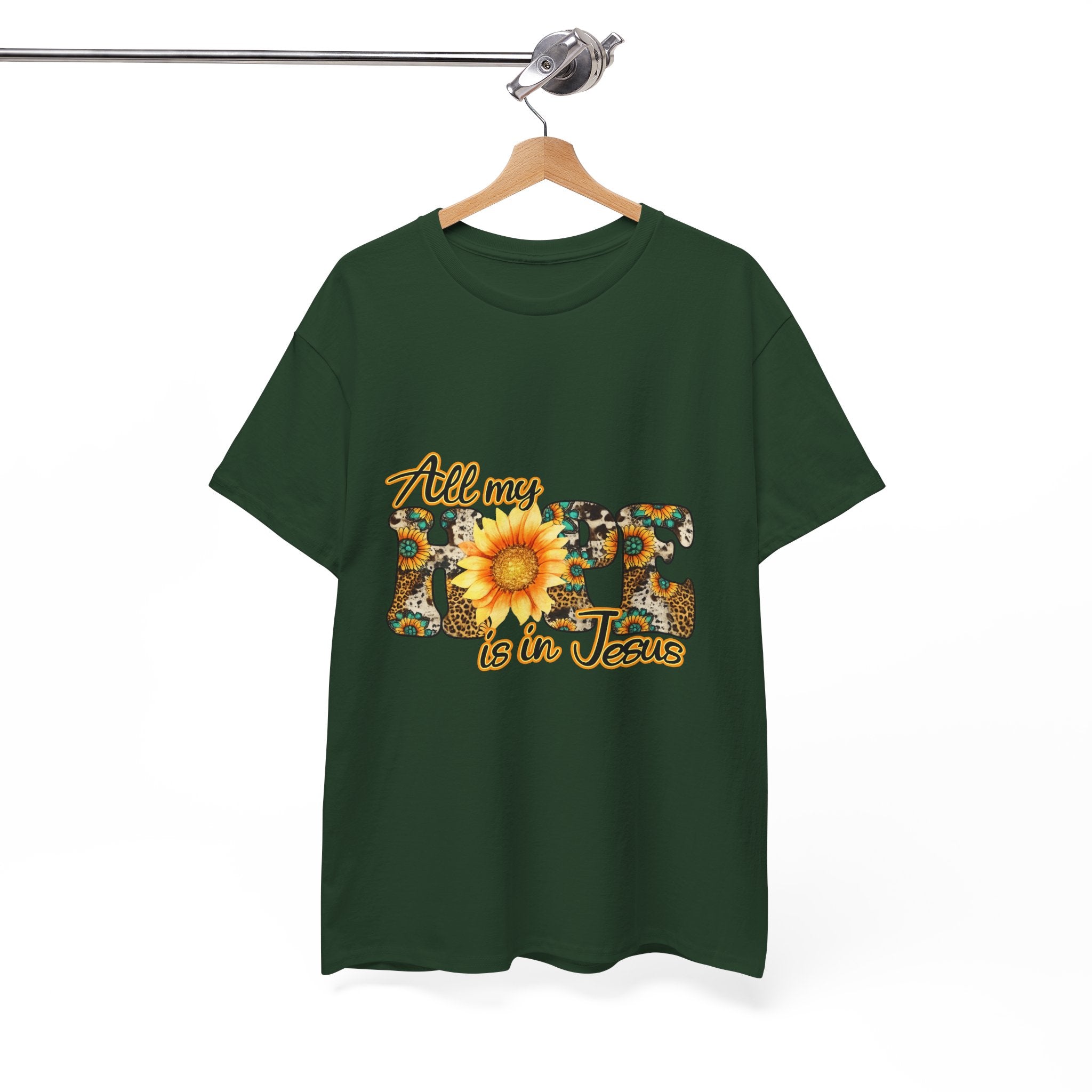 Faith Sunflower Tee - "All My Hope Is in Jesus" Christian T-Shirt
