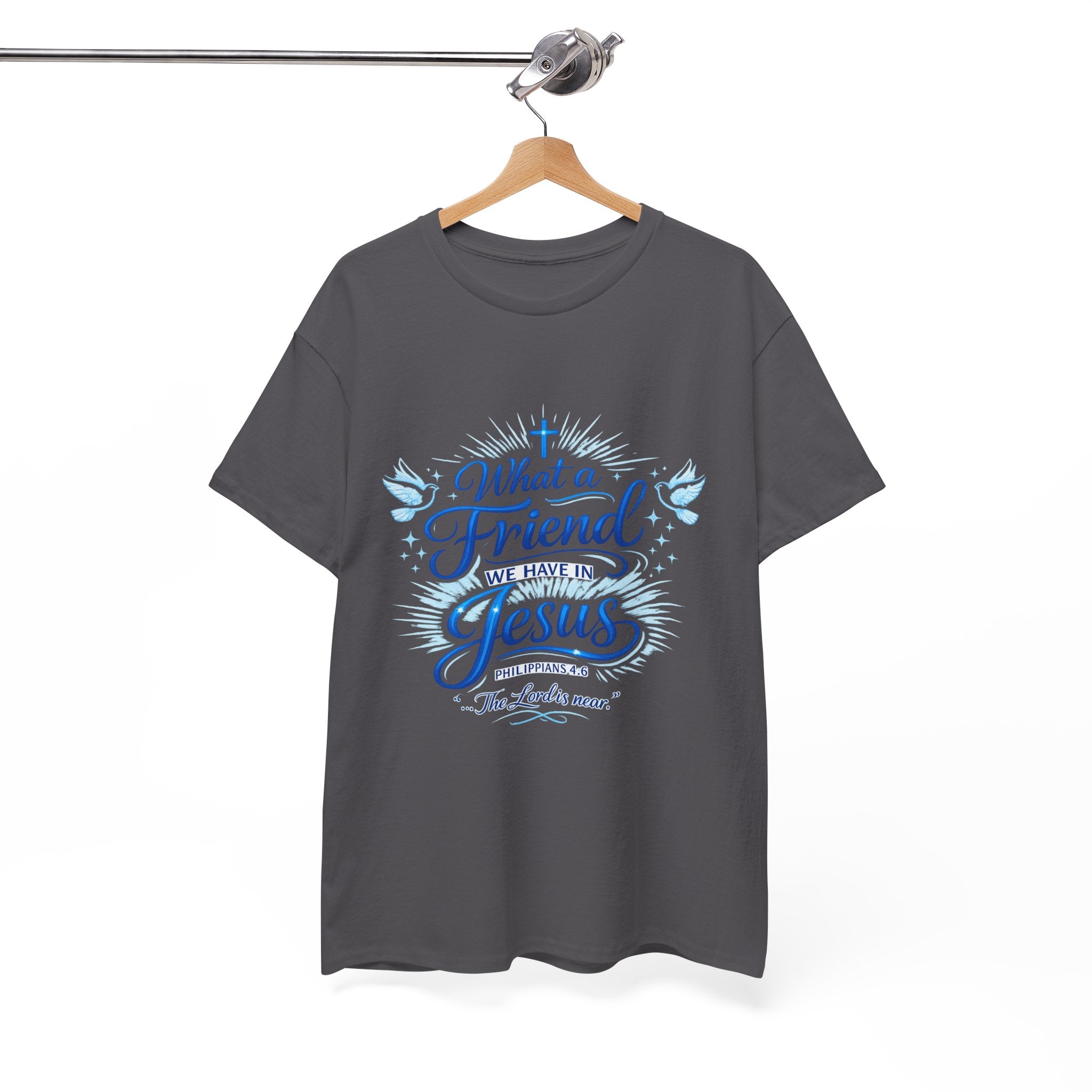 Christian Tee — “What a Friend We Have in Jesus” Inspirational Faith T-Shirt