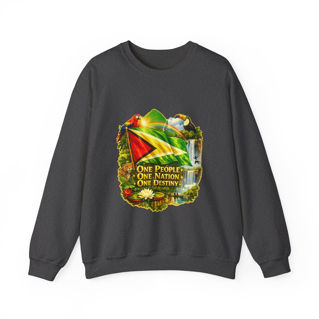 Guyana Flag & Wildlife Sweatshirt — "One People, One Nation, One Destiny" Crewneck
