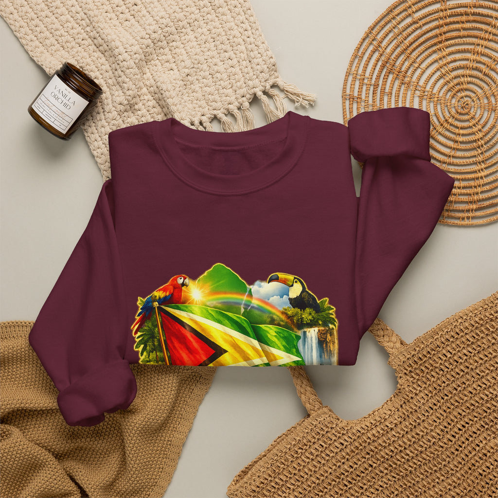 Guyana Flag & Wildlife Sweatshirt — "One People, One Nation, One Destiny" Crewneck