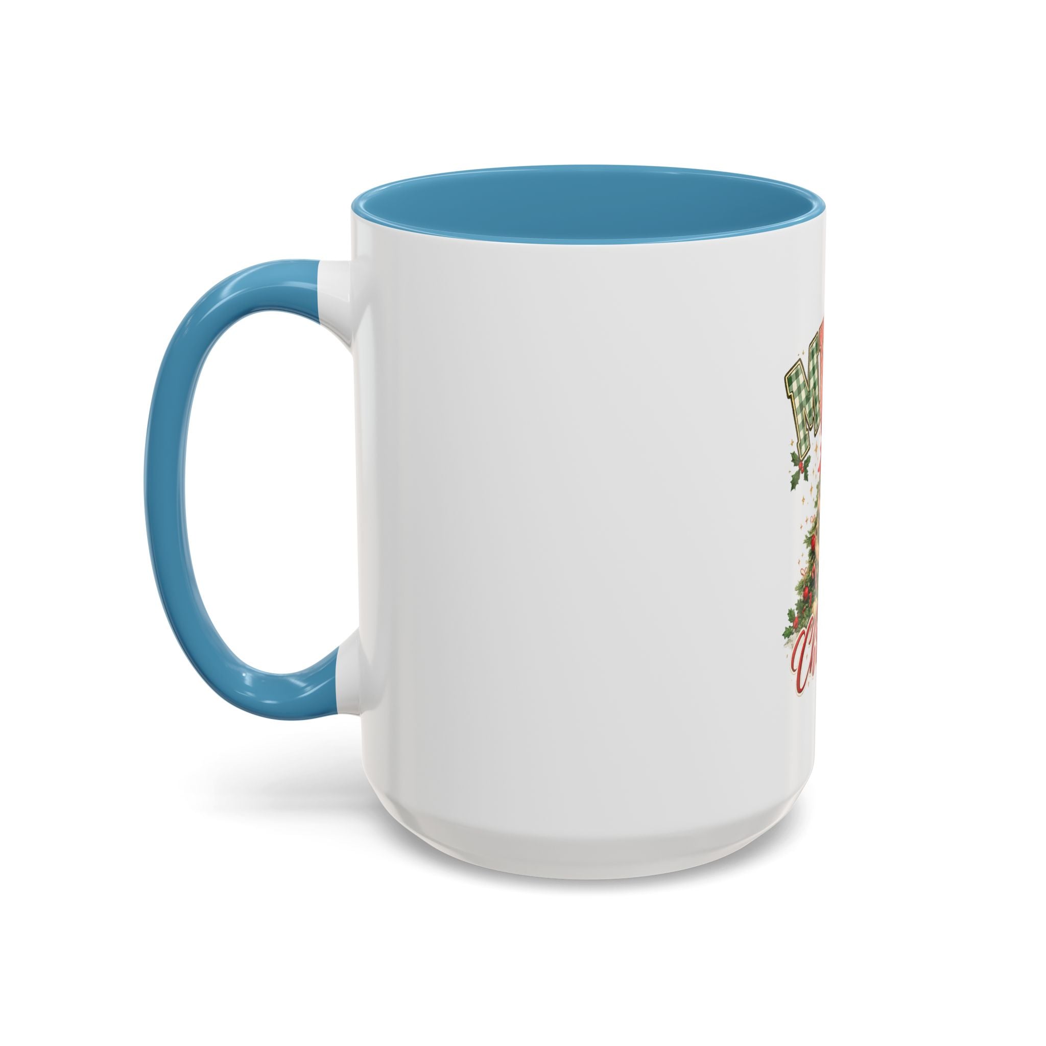 Merry Christmas Accent Coffee Mug – Festive Holiday Tree & Bow (11/15oz)