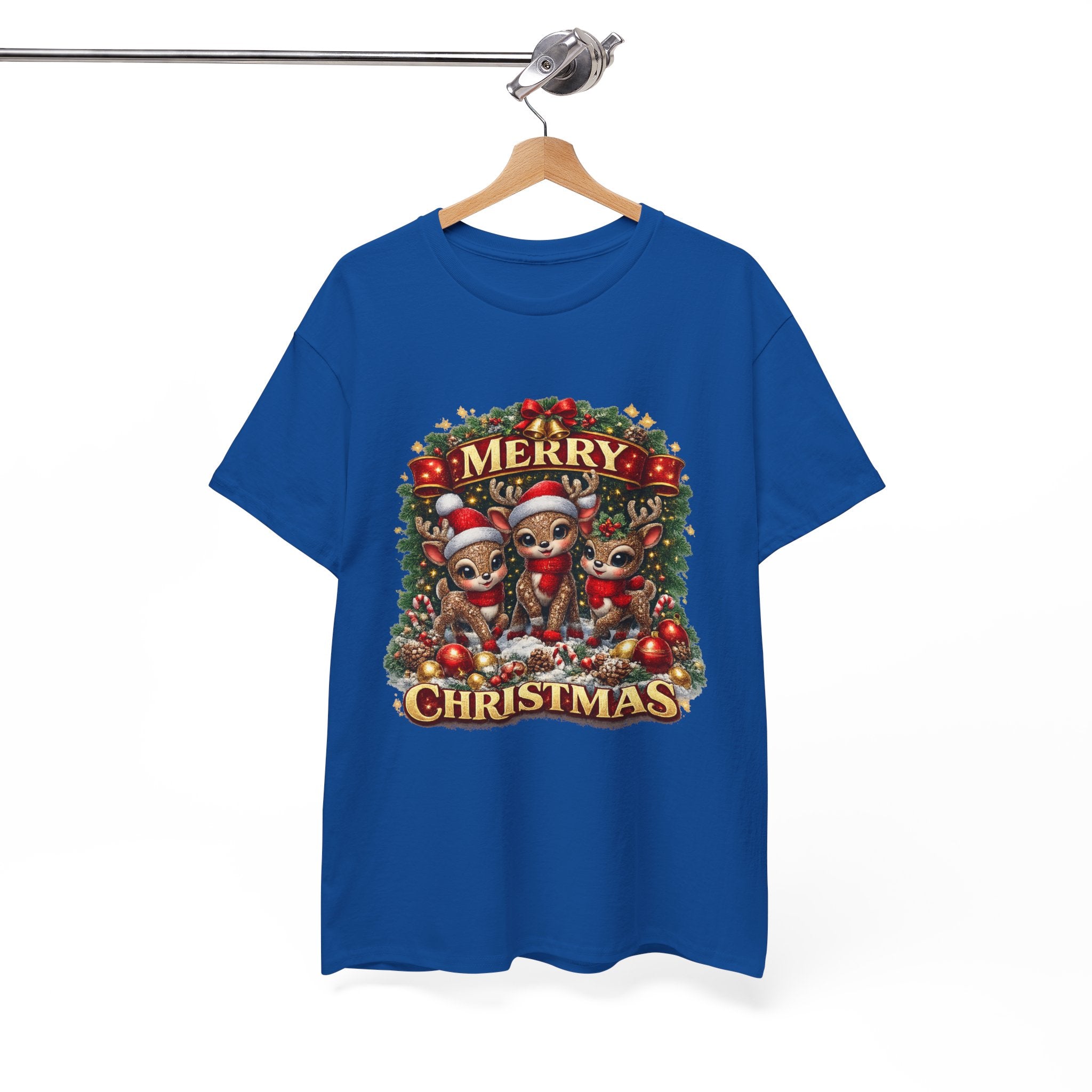 Christmas Reindeer Crew Tee — Merry Christmas Holiday Graphic T-Shirt