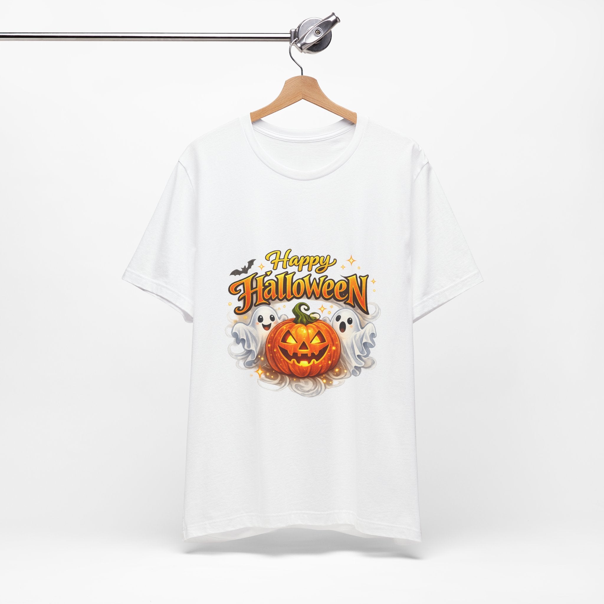 Halloween Pumpkin & Ghosts T-Shirt — "Happy Halloween" Graphic Tee