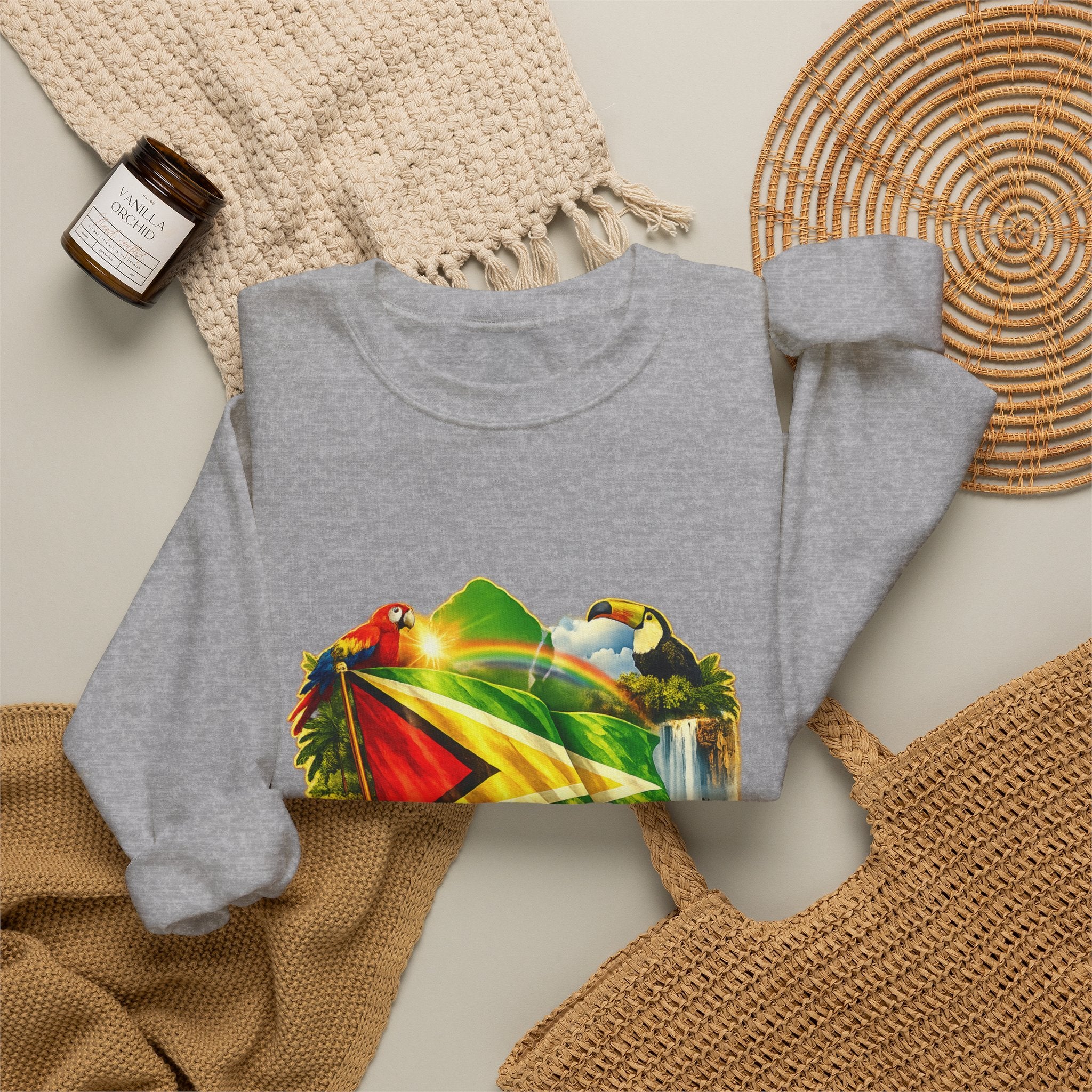 Guyana Flag & Wildlife Sweatshirt — "One People, One Nation, One Destiny" Crewneck