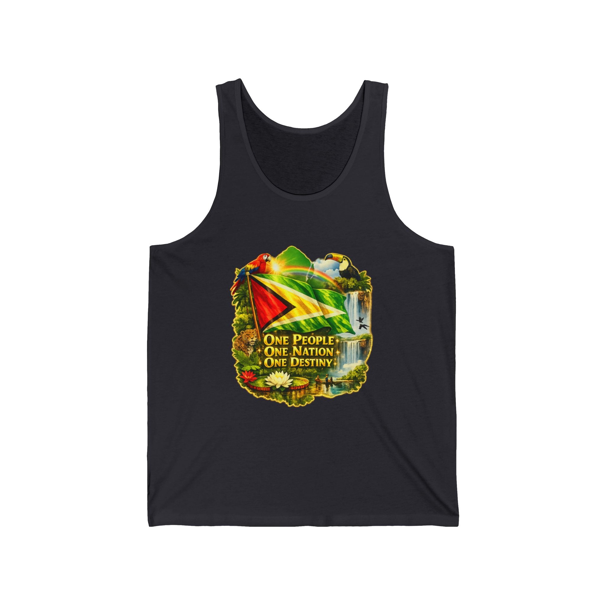 Tank Top  vest Guyana flag design — "One People, One Nation, One Destiny" Patriotic Jersey