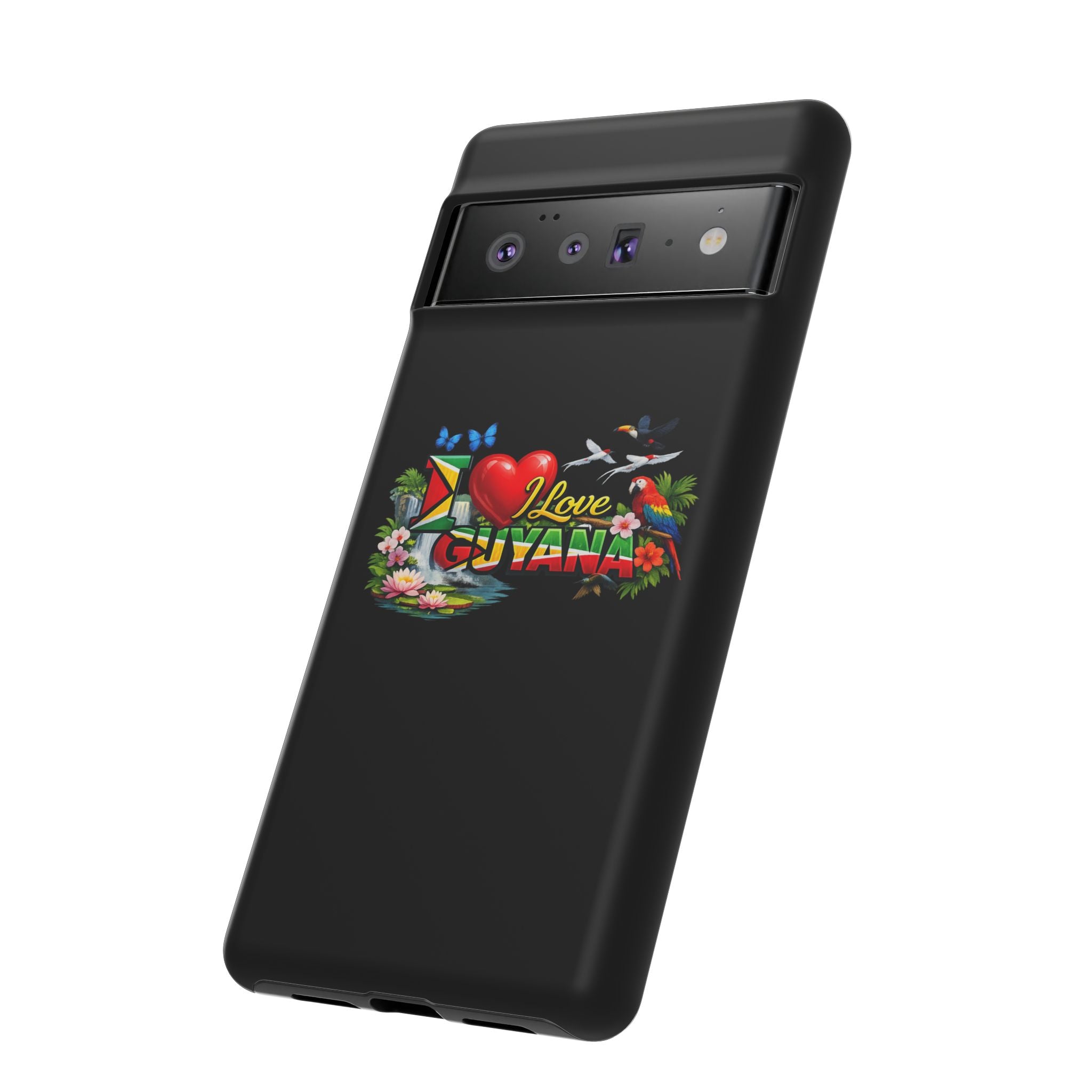 Phone case I Love Guyana Phone Case — Tough Protective Tropical Flag Design