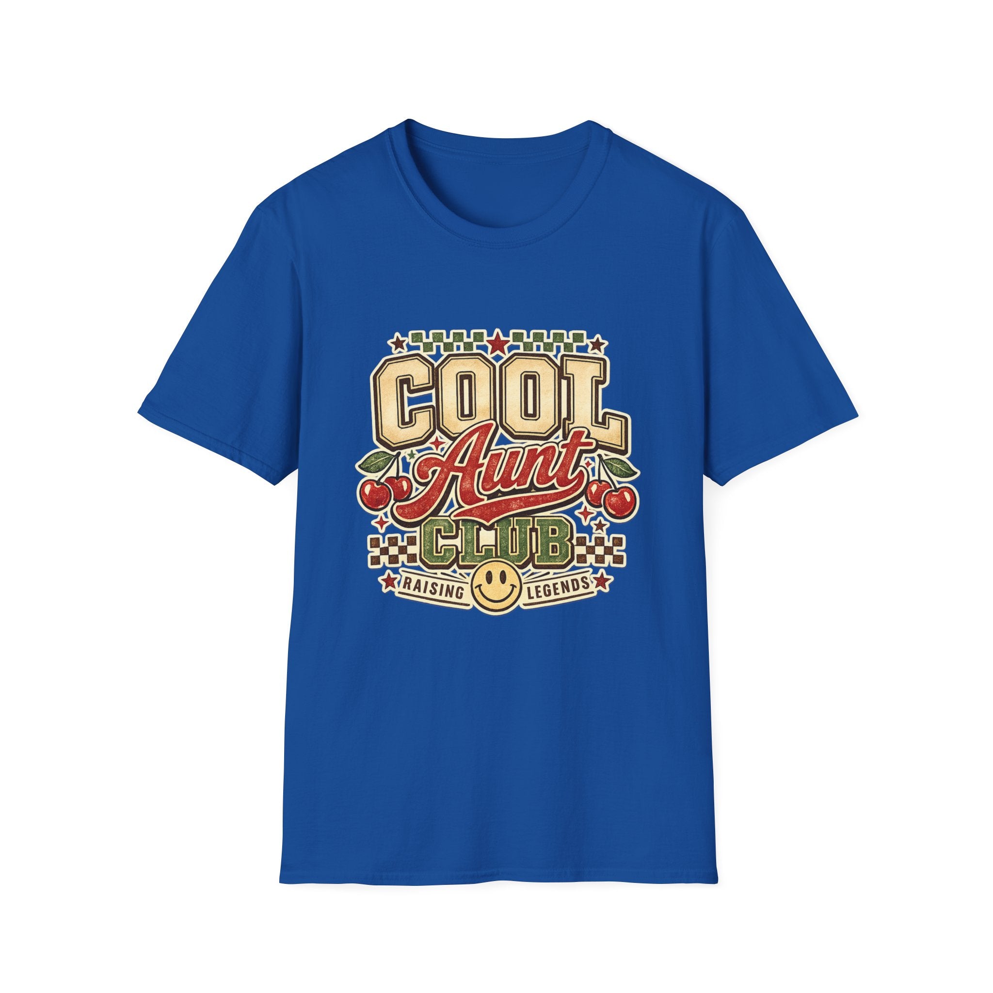 Cherries Pop T-Shirt Aunt Club Vintage Cherry Graphic Tee for Fun-Loving Aunts