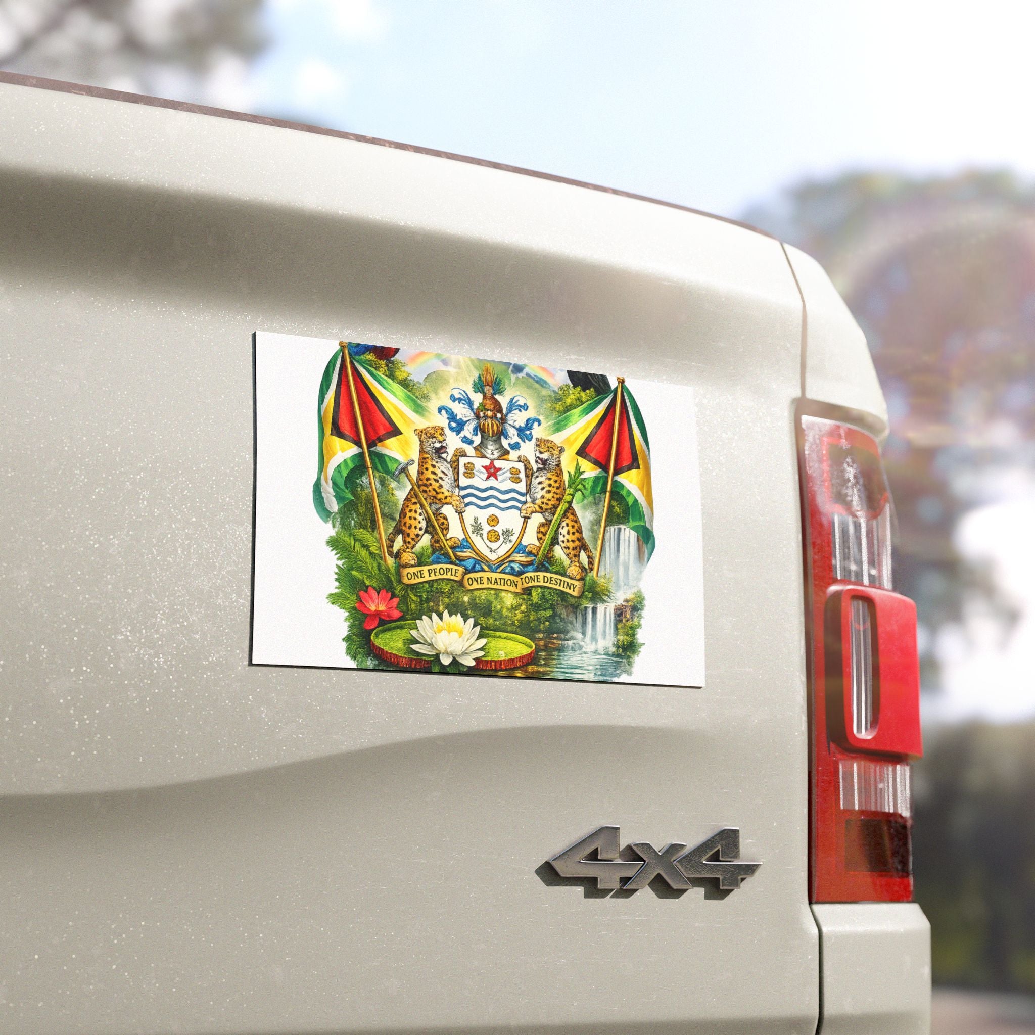 Car Magnets Guyana Coat of Arms Car Magnet — National Flag & Emblem Magnetic Decal