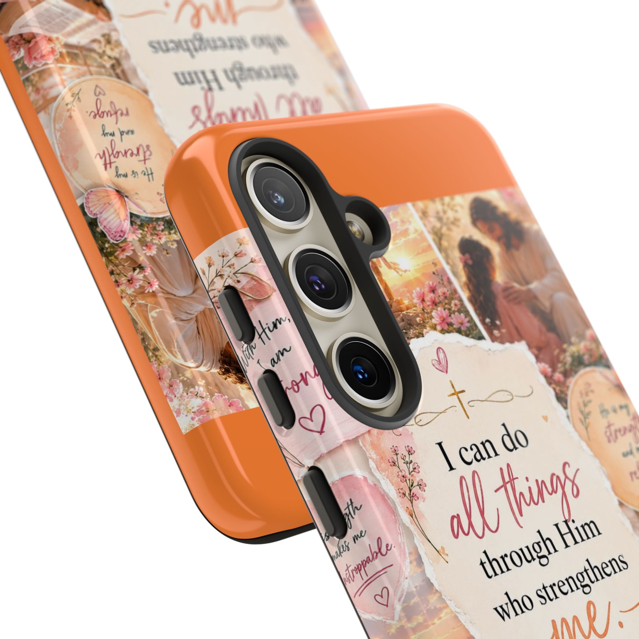 Christian Phone Case bible verses — "I Can Do All Things Through Him" Inspirational Scripture Design