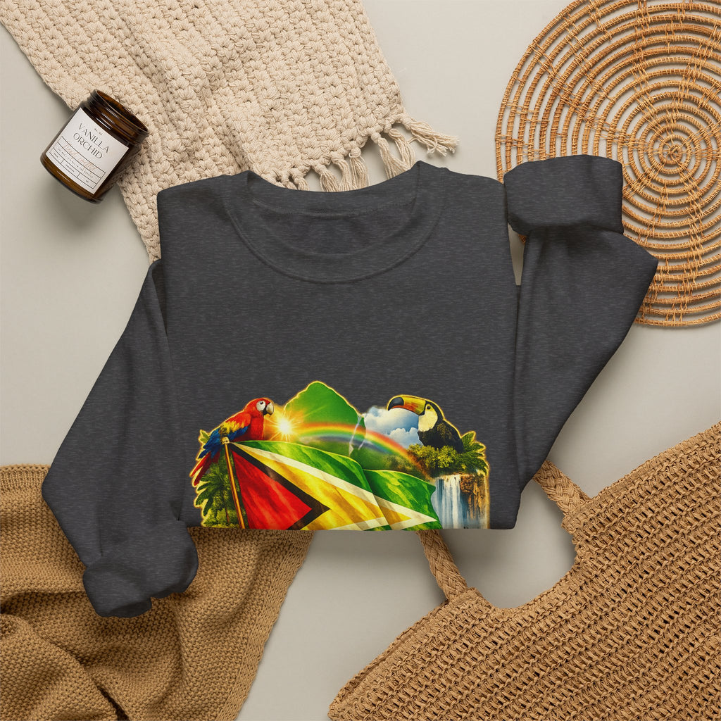Guyana Flag & Wildlife Sweatshirt — "One People, One Nation, One Destiny" Crewneck