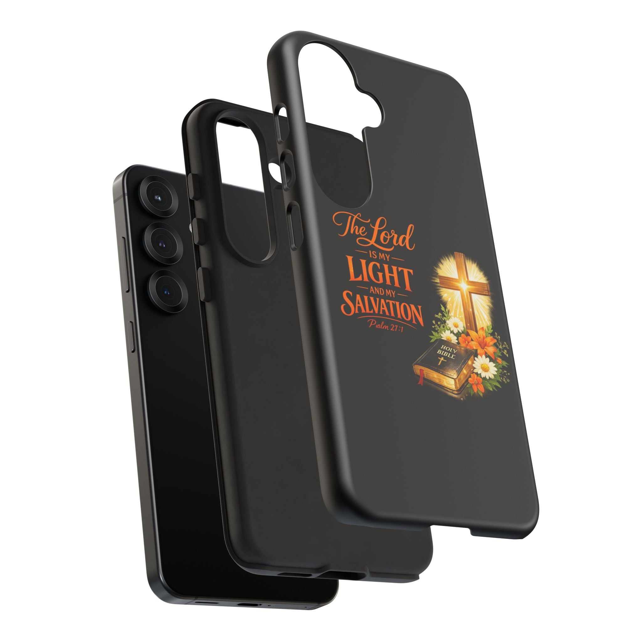 Christian Phone Case — "The Lord Is My Light and My Salvation" Bible Verse Design