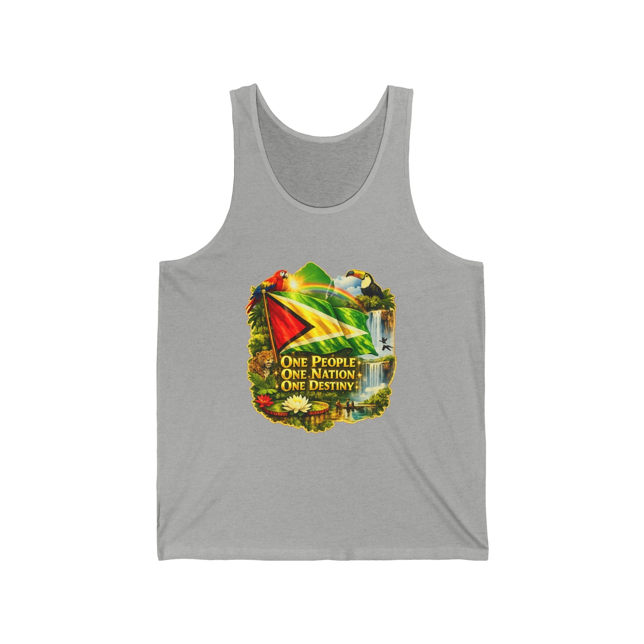 Tank Top  vest Guyana flag design — "One People, One Nation, One Destiny" Patriotic Jersey