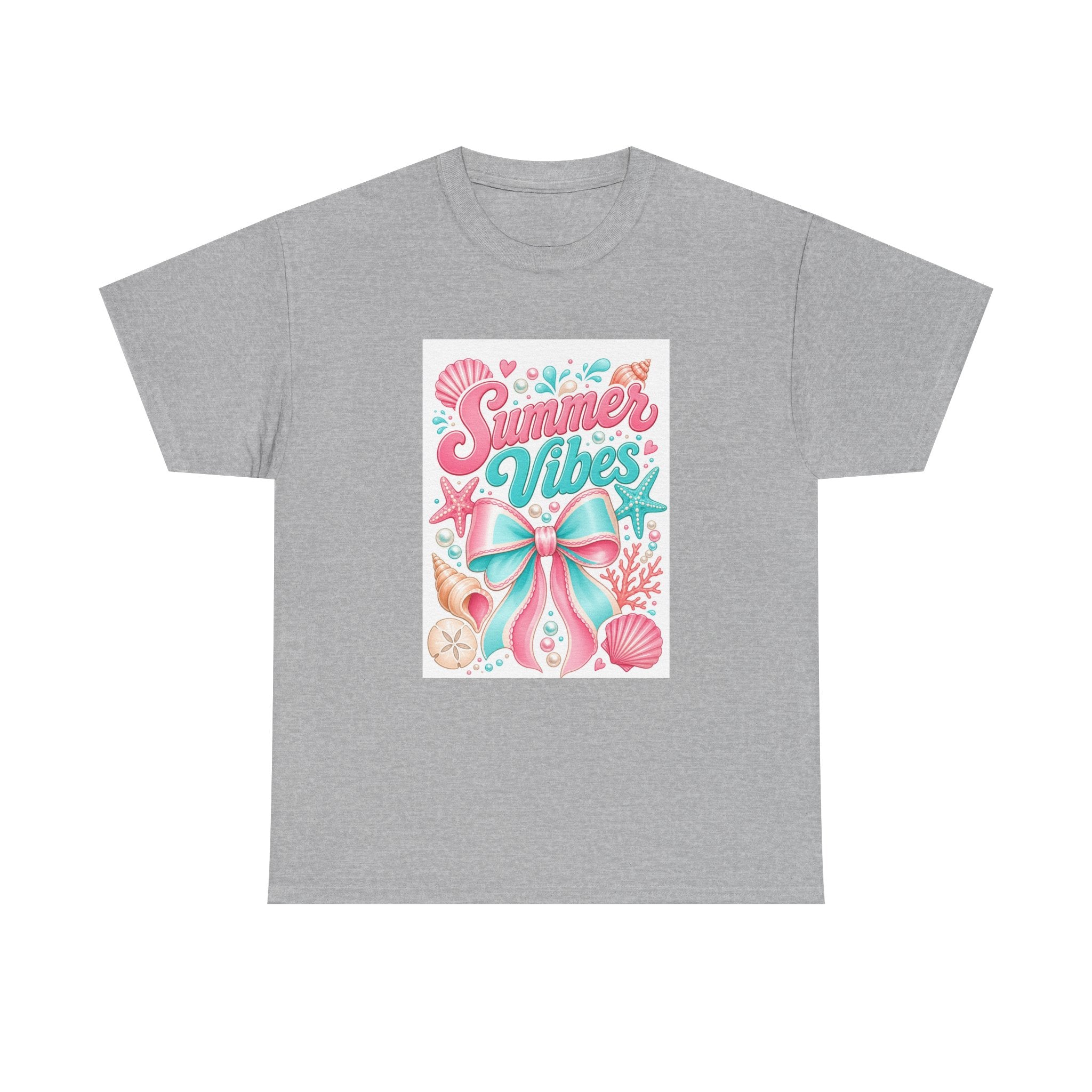 Summer Vibes T-Shirt — Pastel Mermaid Bow Beach Graphic Tee