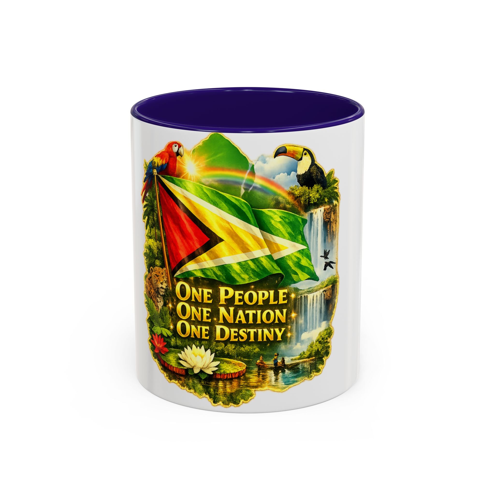 Coffee Mug souvenir that represents Guyana – "One People, One Nation, One Destiny" 11oz/15oz