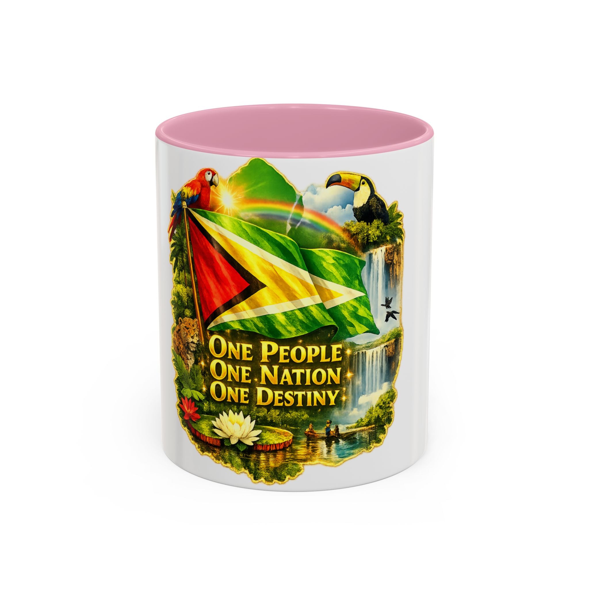 Coffee Mug souvenir that represents Guyana – "One People, One Nation, One Destiny" 11oz/15oz