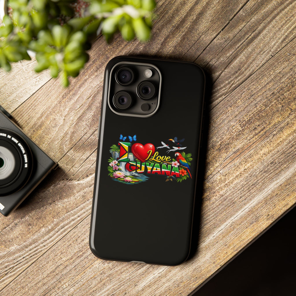 Phone case I Love Guyana Phone Case — Tough Protective Tropical Flag Design