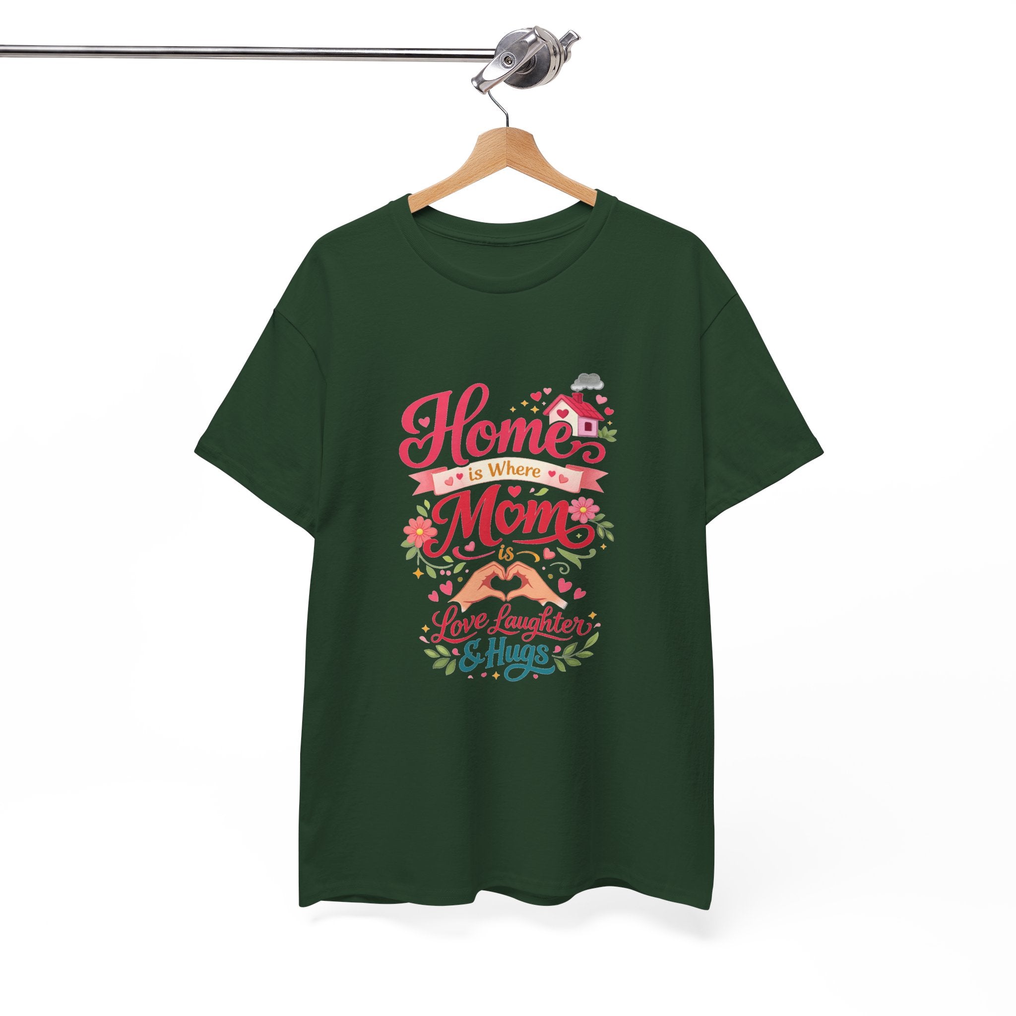Mom Home T‑Shirt — “Home Is Where Mom Is” Floral Mother’s Day Tee