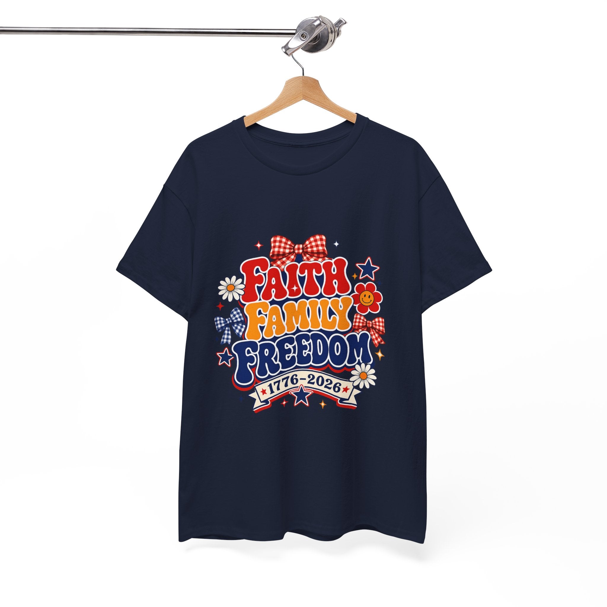 Fourth of July t-shirts - Faith Family Freedom 1776-2026 Patriotic T-Shirt — 4th of July Americana Tee