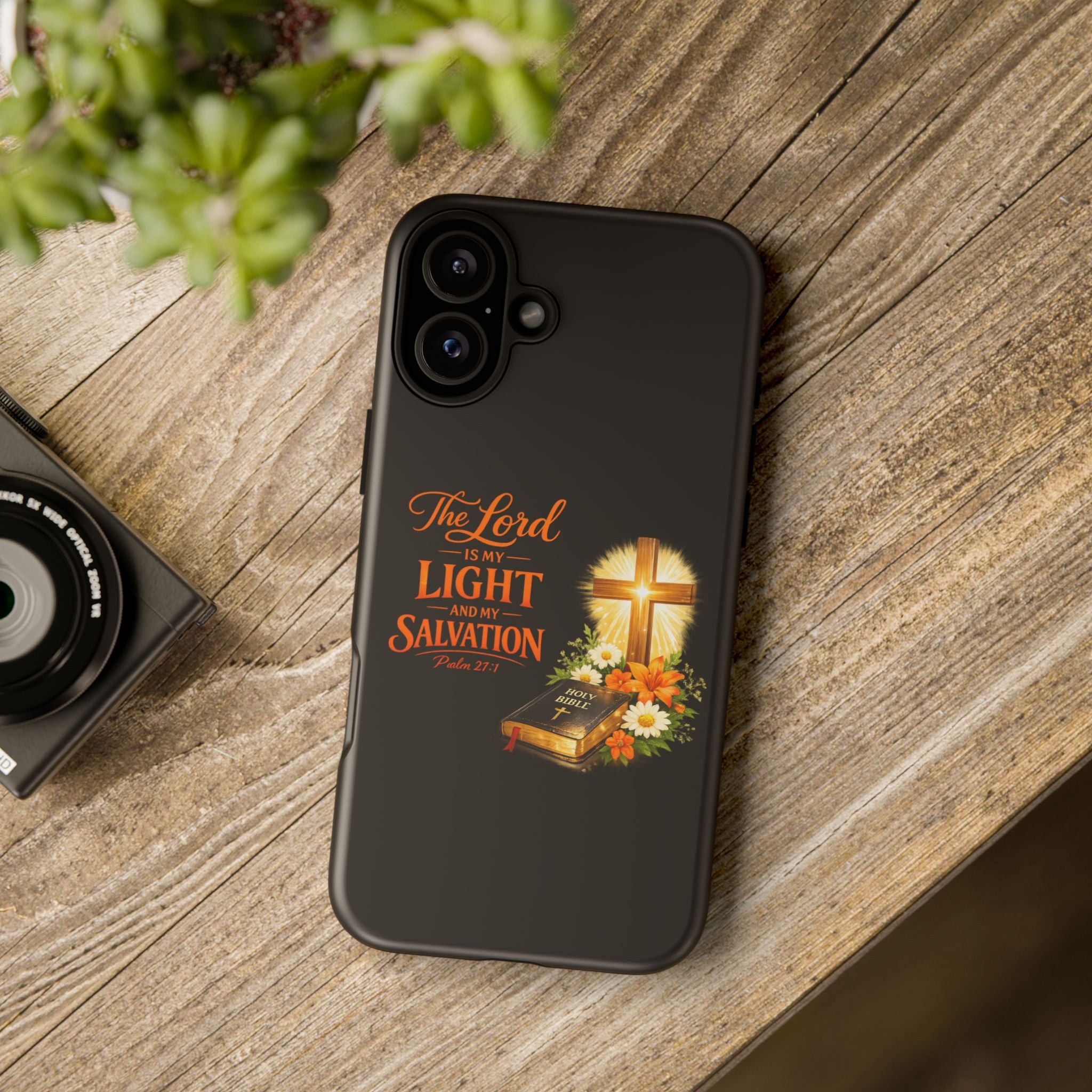 Christian Phone Case — "The Lord Is My Light and My Salvation" Bible Verse Design