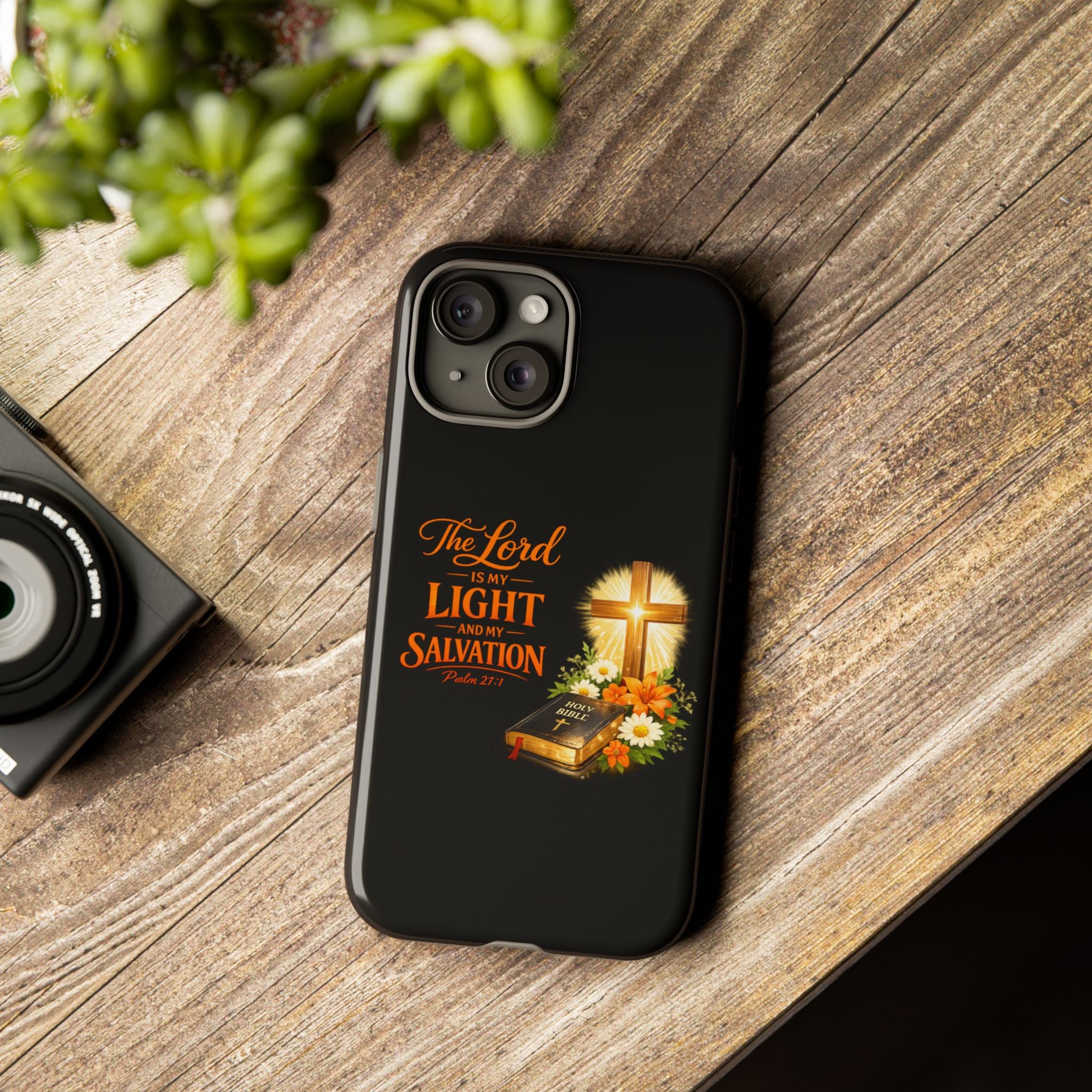 Christian Phone Case — "The Lord Is My Light and My Salvation" Bible Verse Design