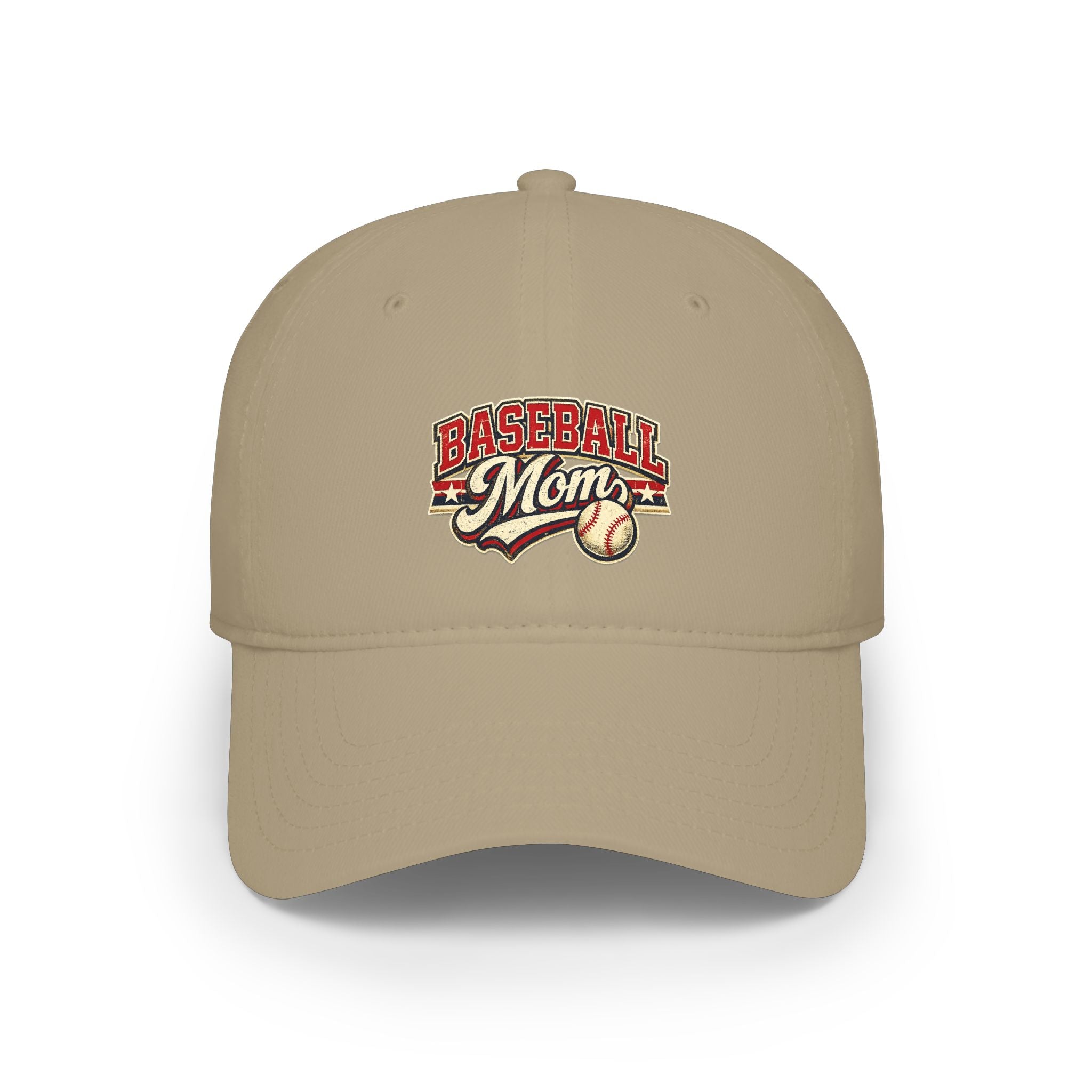 Baseball Mom hat – Low Profile Red Baseball Hat with 'Baseball Mom' Retro Logo