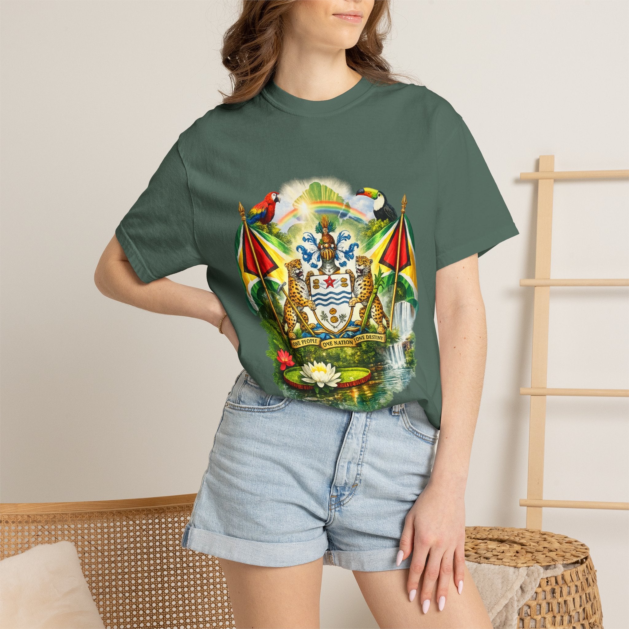 Guyana Coat of Arms T-Shirt  Men’s / Unisex T- Shirts — Guyanese National Emblem Tee