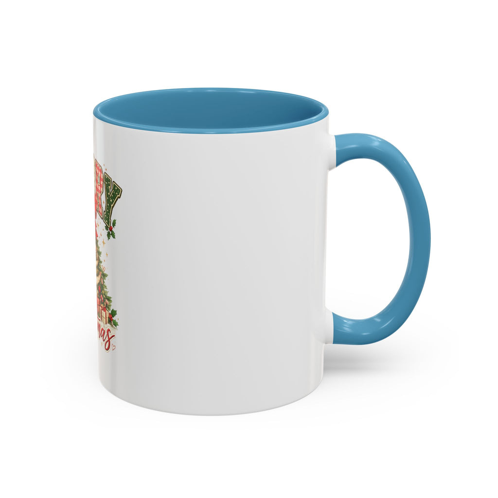 Merry Christmas Accent Coffee Mug – Festive Holiday Tree & Bow (11/15oz)